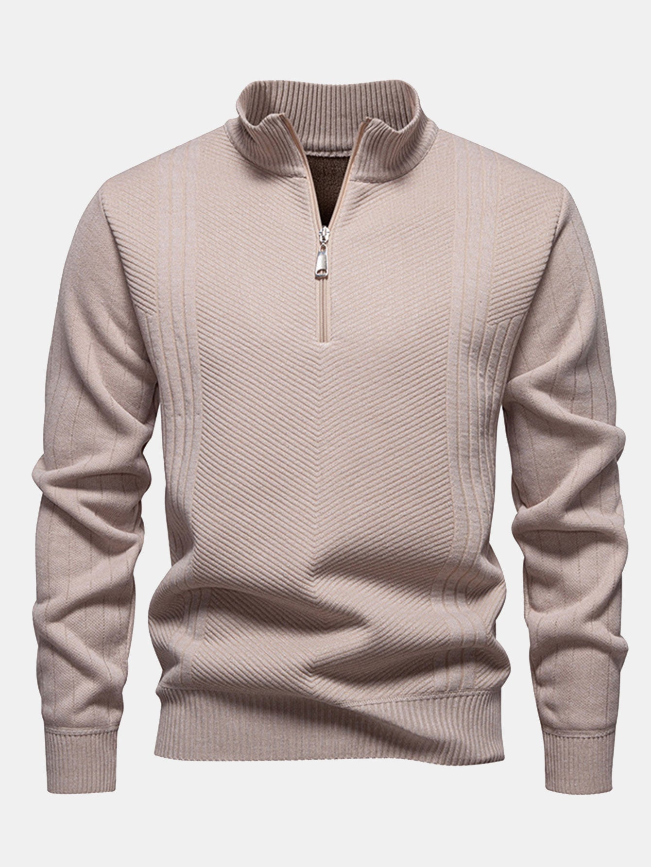 Stripe Quarter Zip Sweater