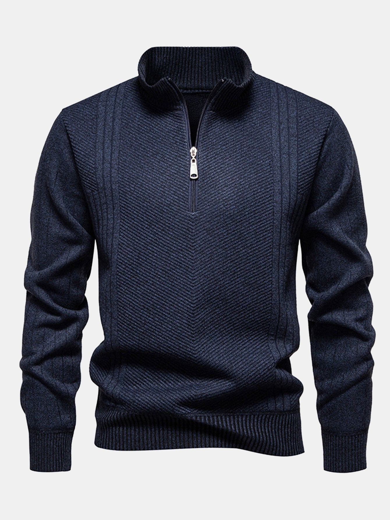 Stripe Quarter Zip Sweater