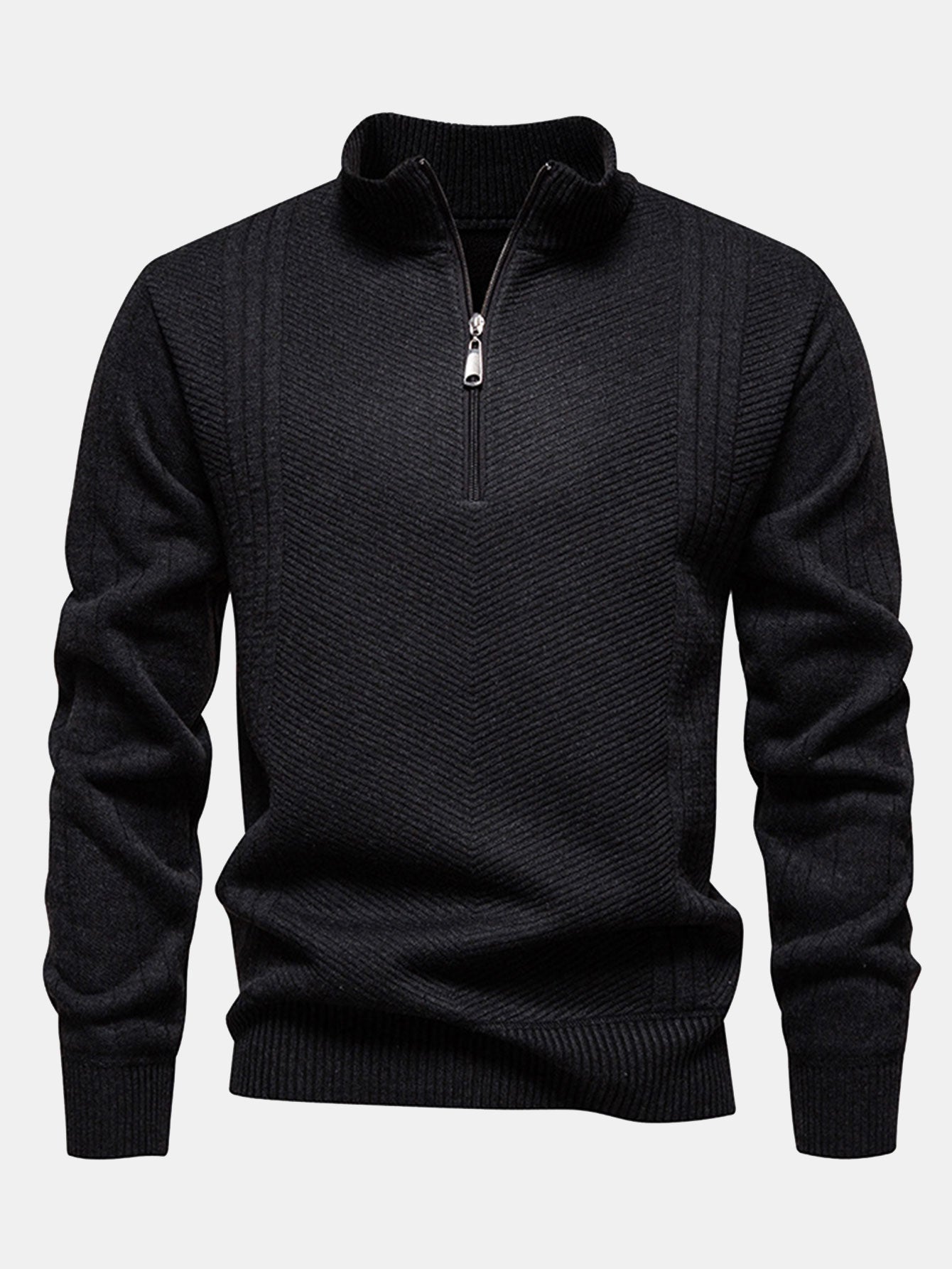 Stripe Quarter Zip Sweater