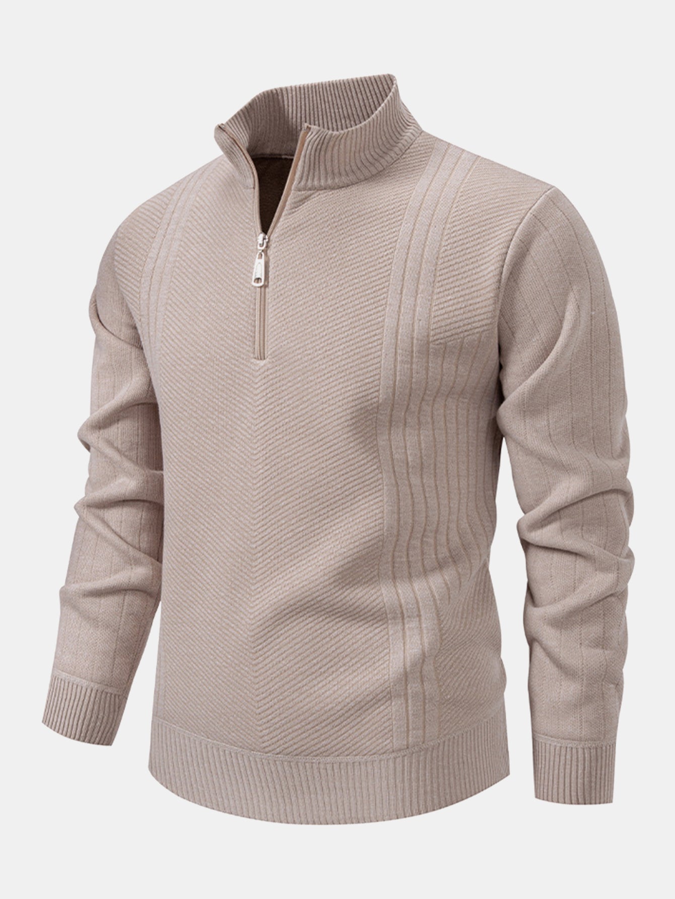 Stripe Quarter Zip Sweater