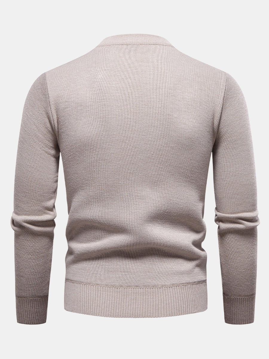 Geometric Jacquard Crewneck Sweater