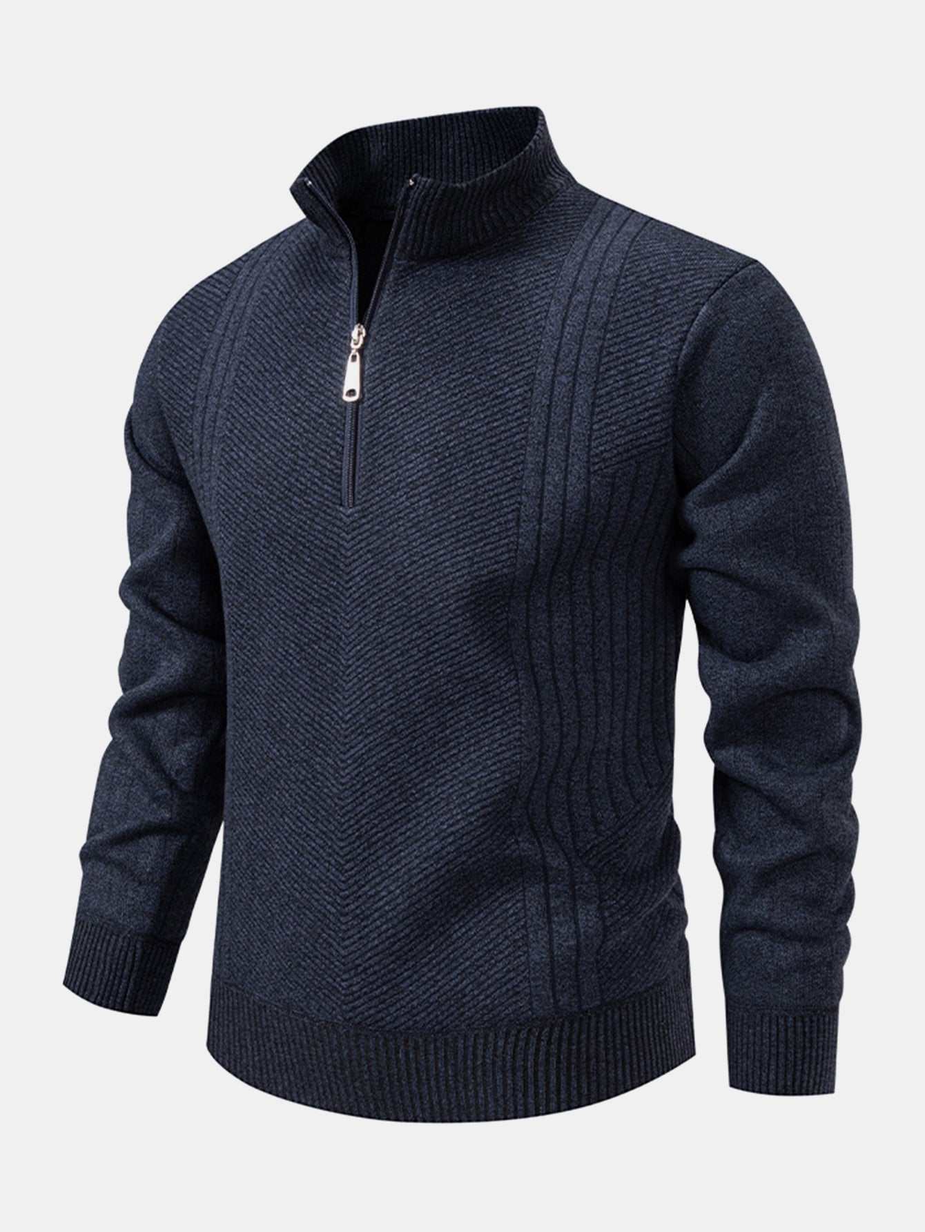 Stripe Quarter Zip Sweater
