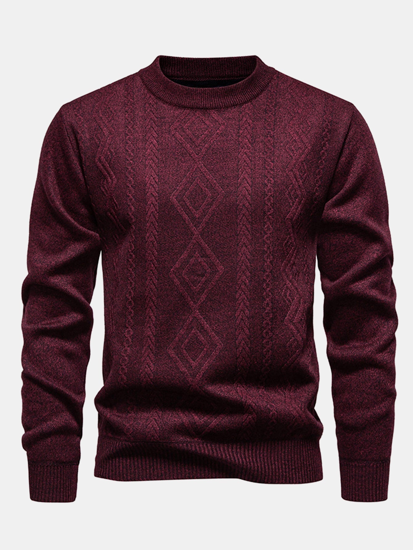 Geometric Jacquard Crewneck Sweater