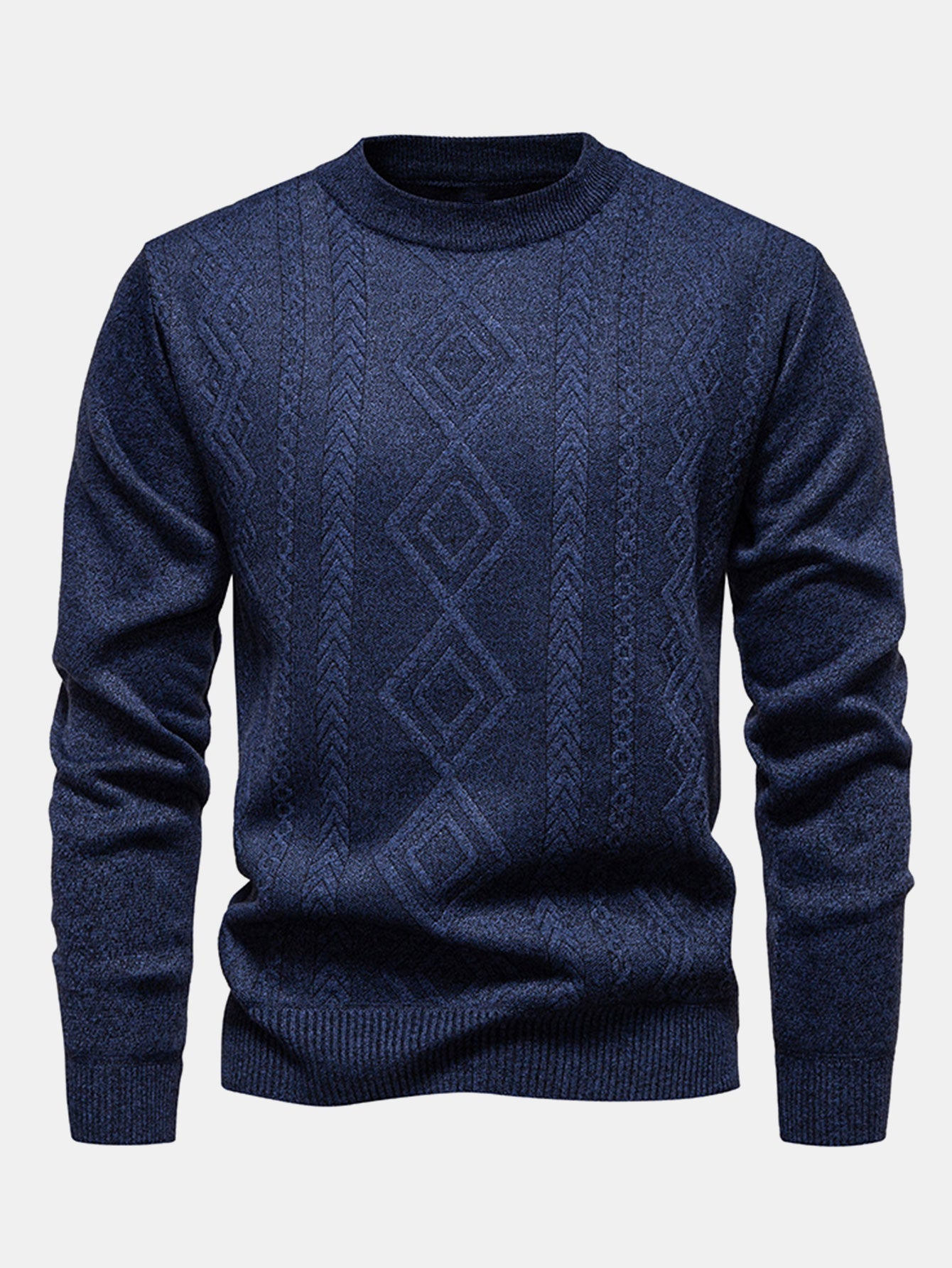 Geometric Jacquard Crewneck Sweater