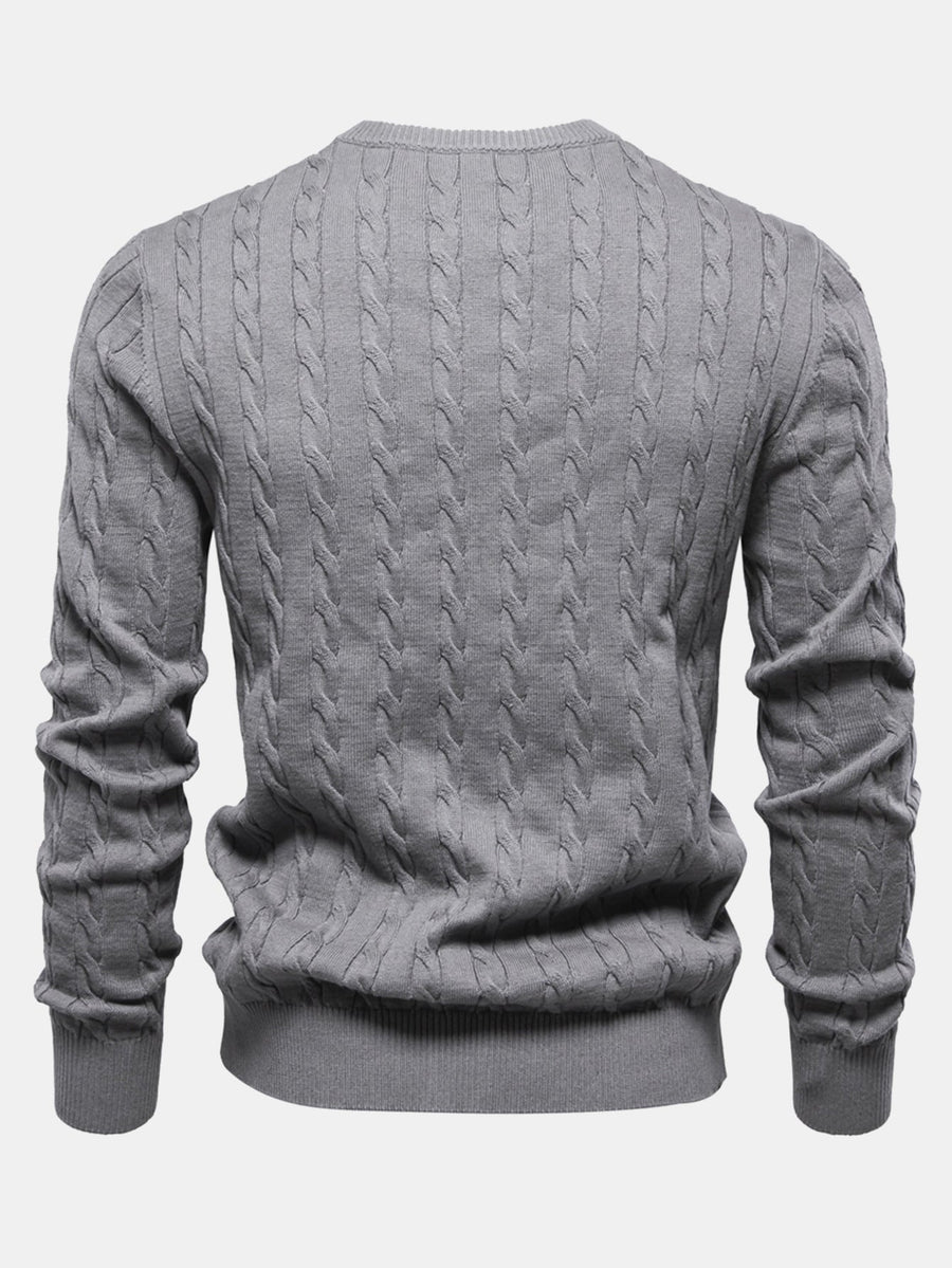 Giraffe Embroidery Twist Jacquard Sweater