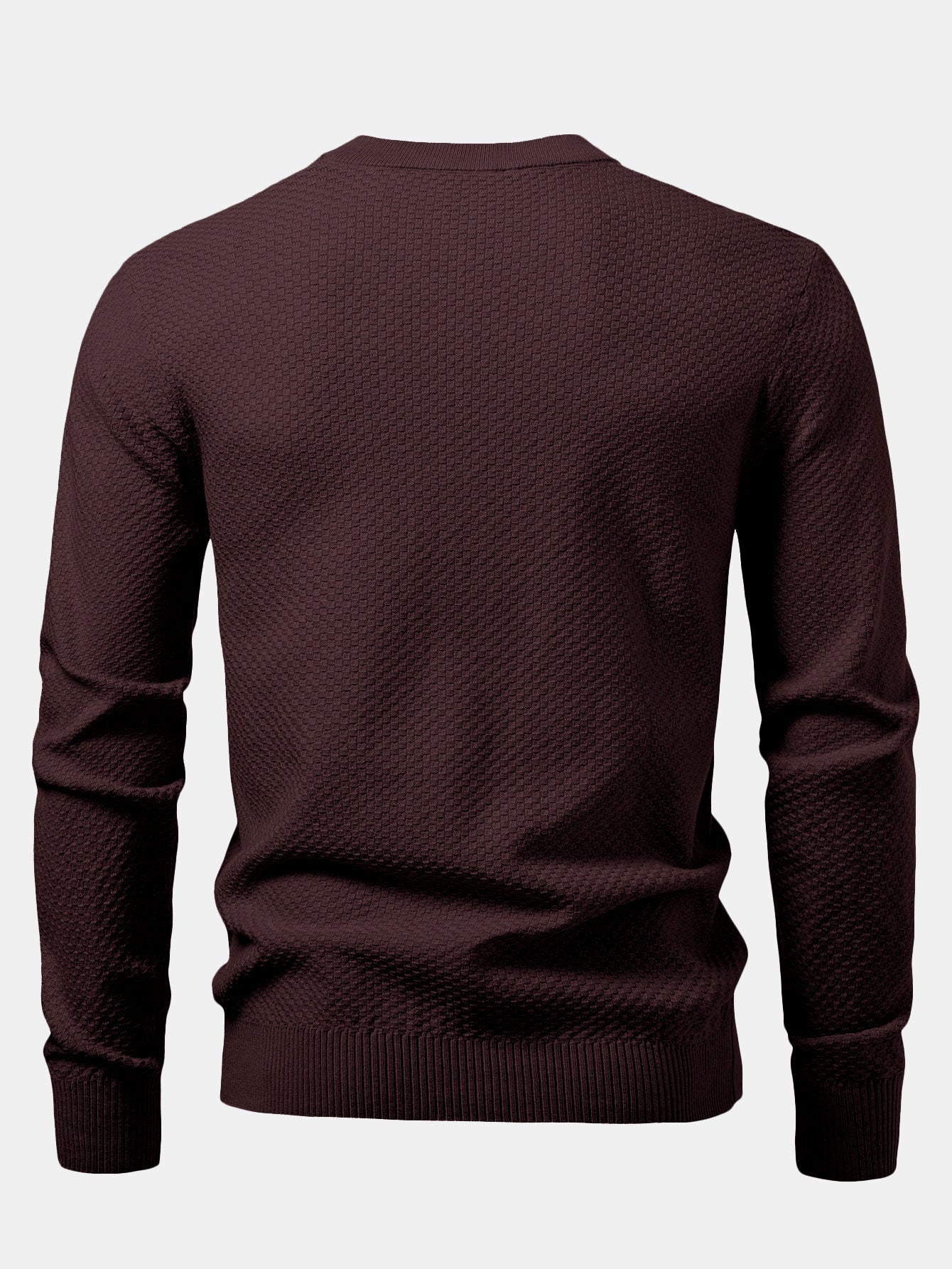 Checkerboard Textured Crew Neck Sweater