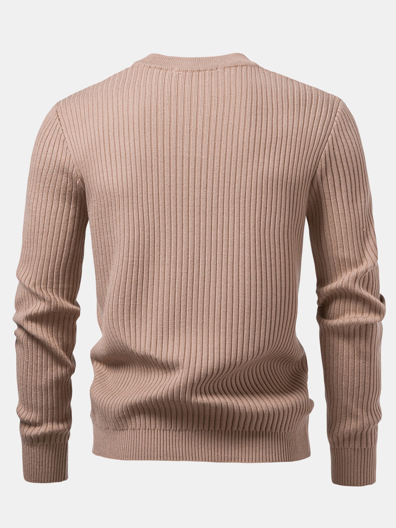 Ribbed Henley Neck Sweater