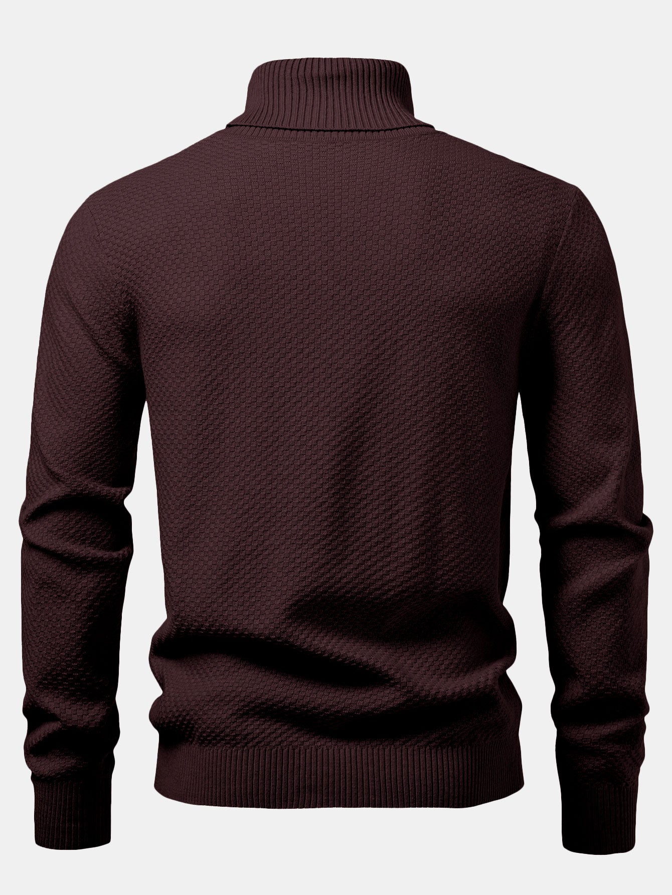 Checkerboard Textured Turtle Neck Sweater
