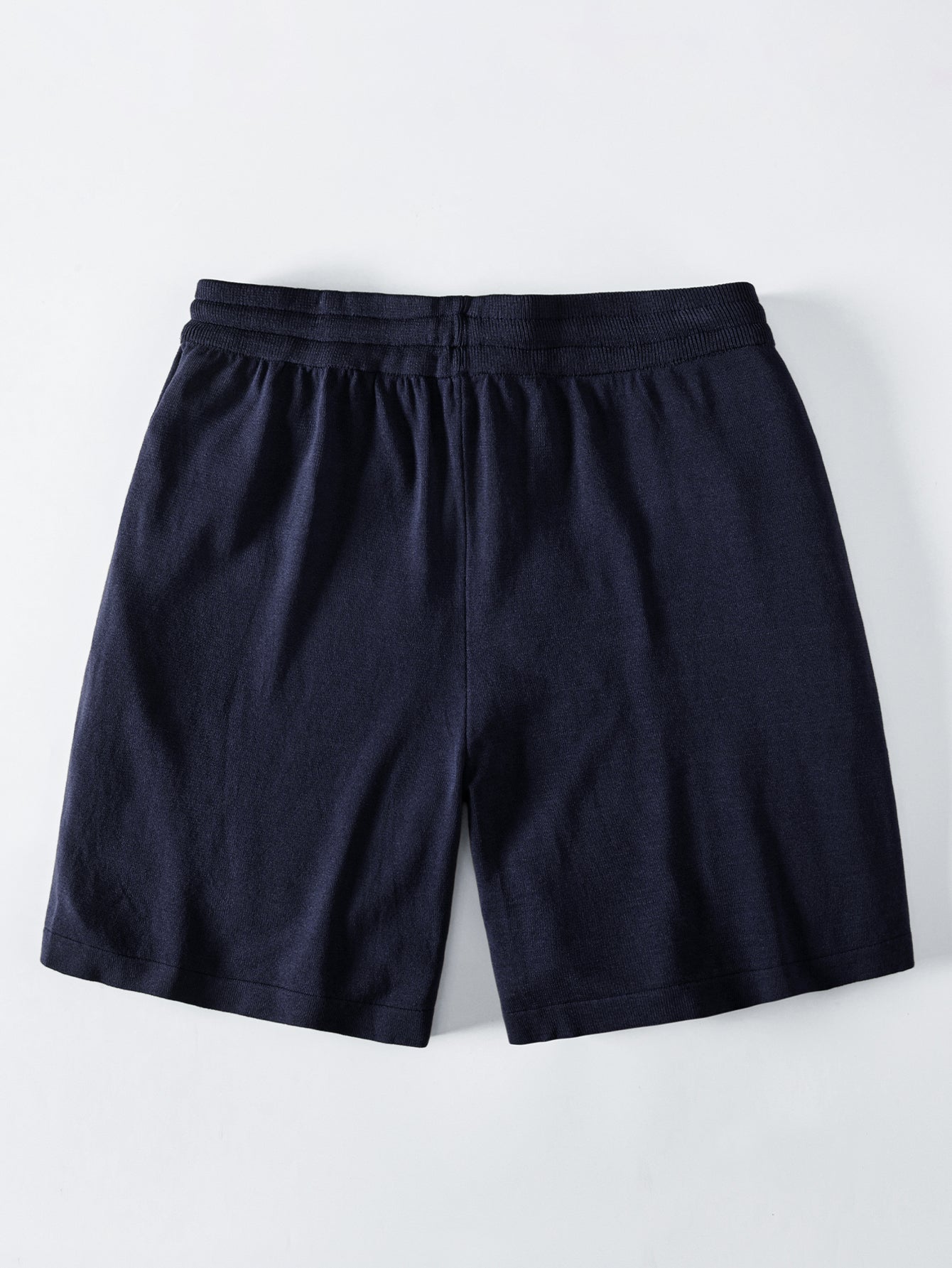 Solid Drawstring Knit Shorts