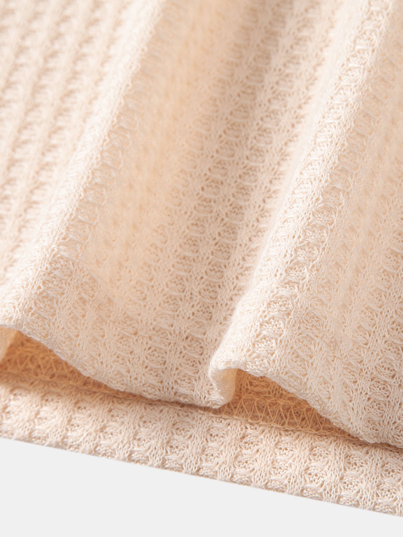 Waffle V Neck Knit Polo