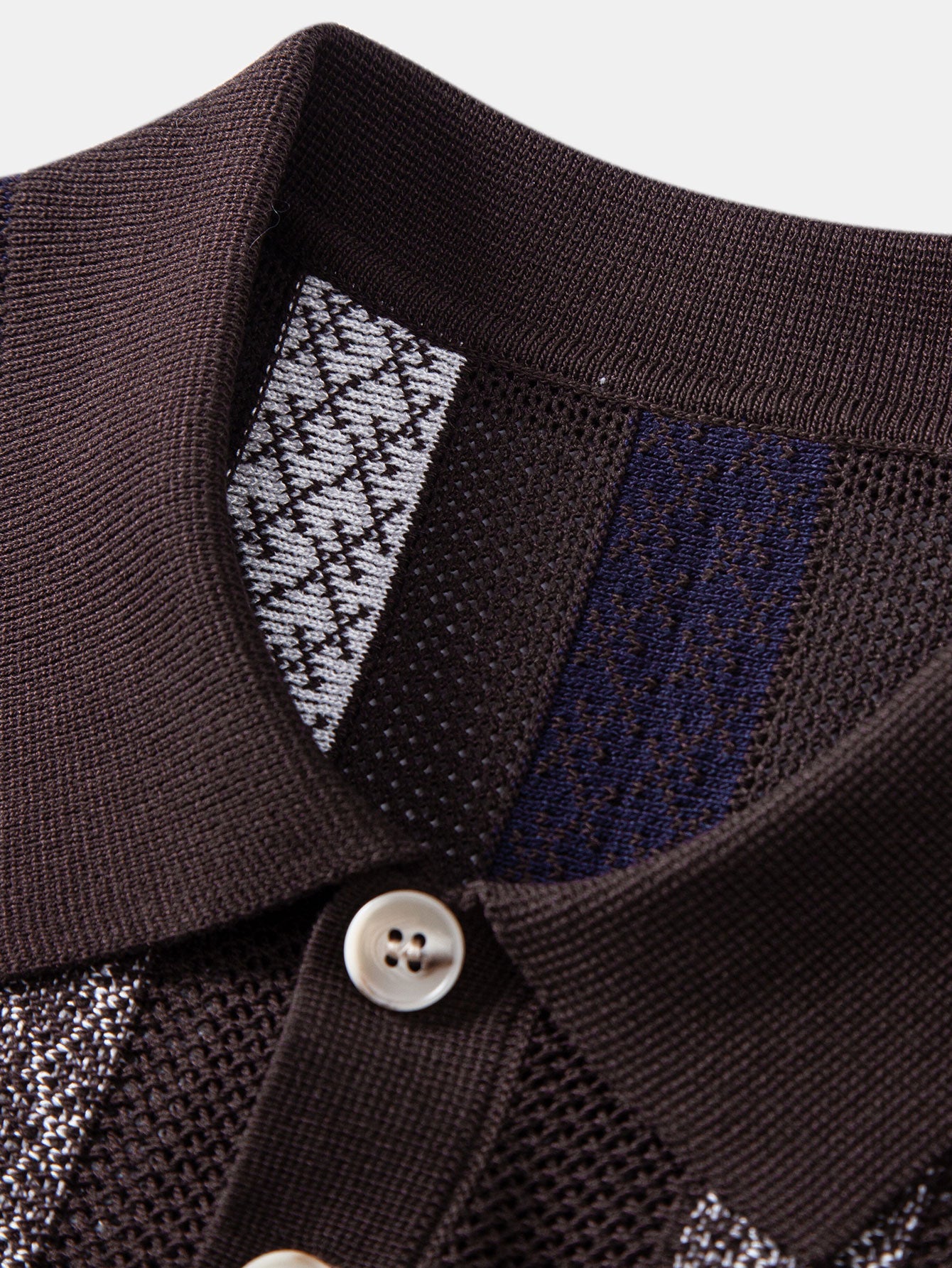 Striped Textured Knit Polo & Elastic Waist Chino Shorts