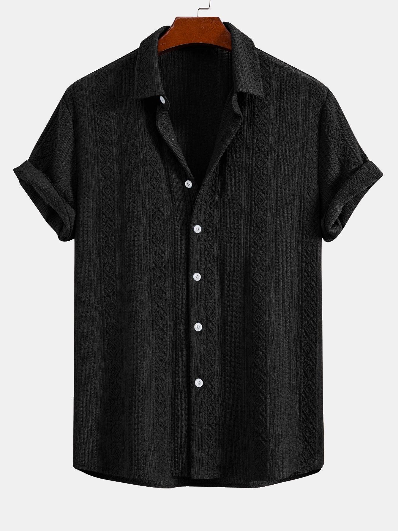 Geometry Jacquard Button Up Shirt