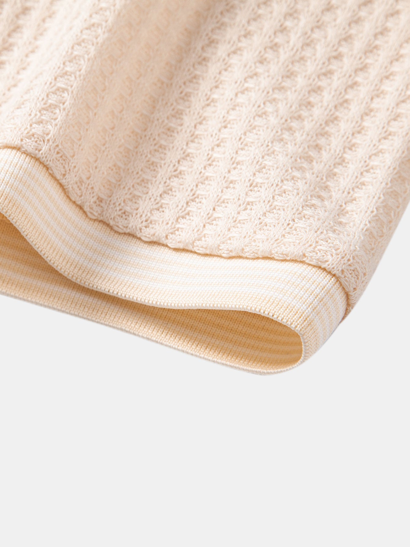 Waffle V Neck Knit Polo
