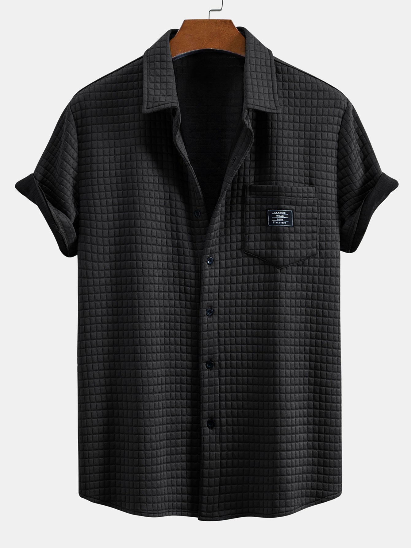 Short Sleeve Waffle Shirt & Drawstring Waffle Jogger Pants