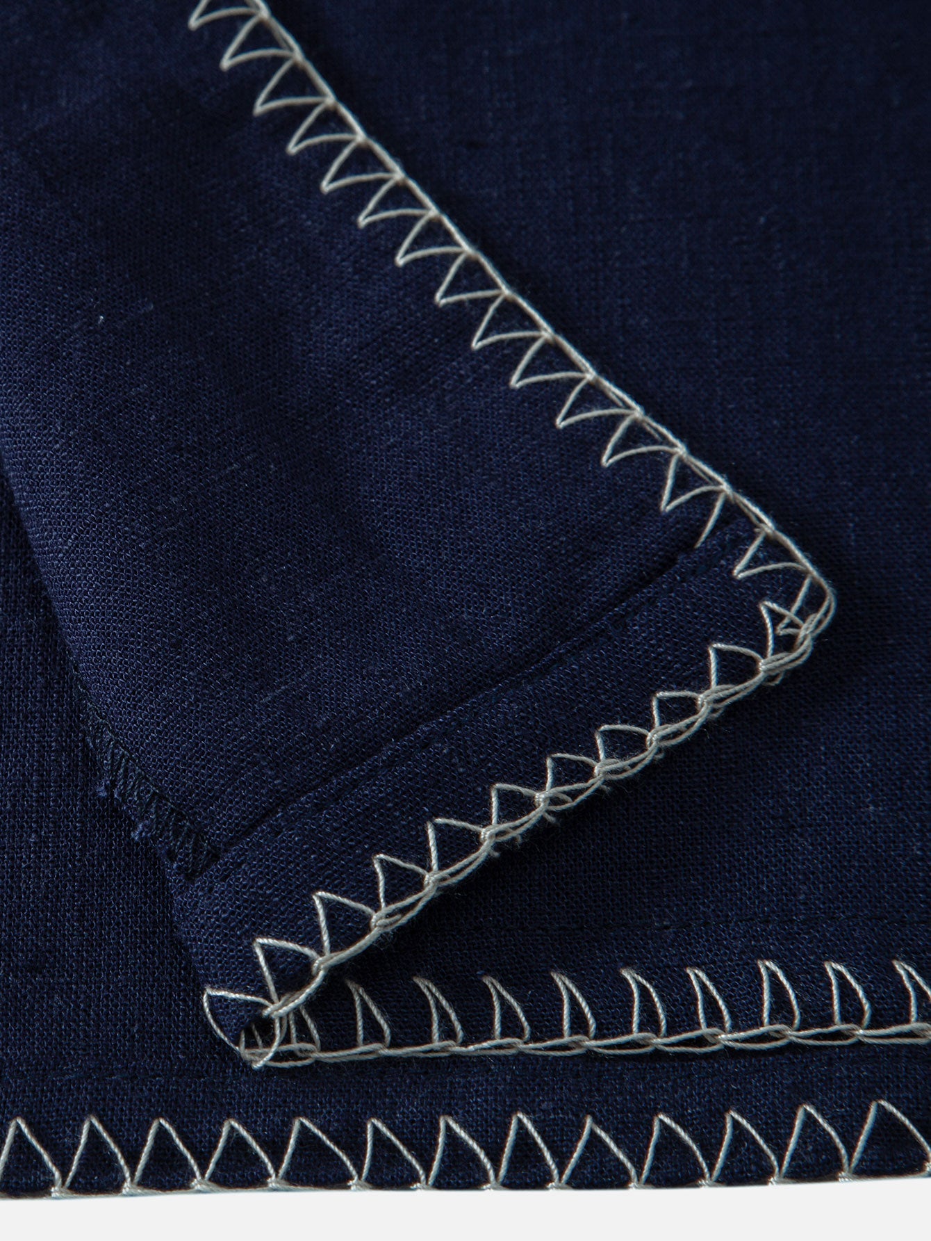 Contrast Stitching Linen Rayon Blend Cuban Shirt