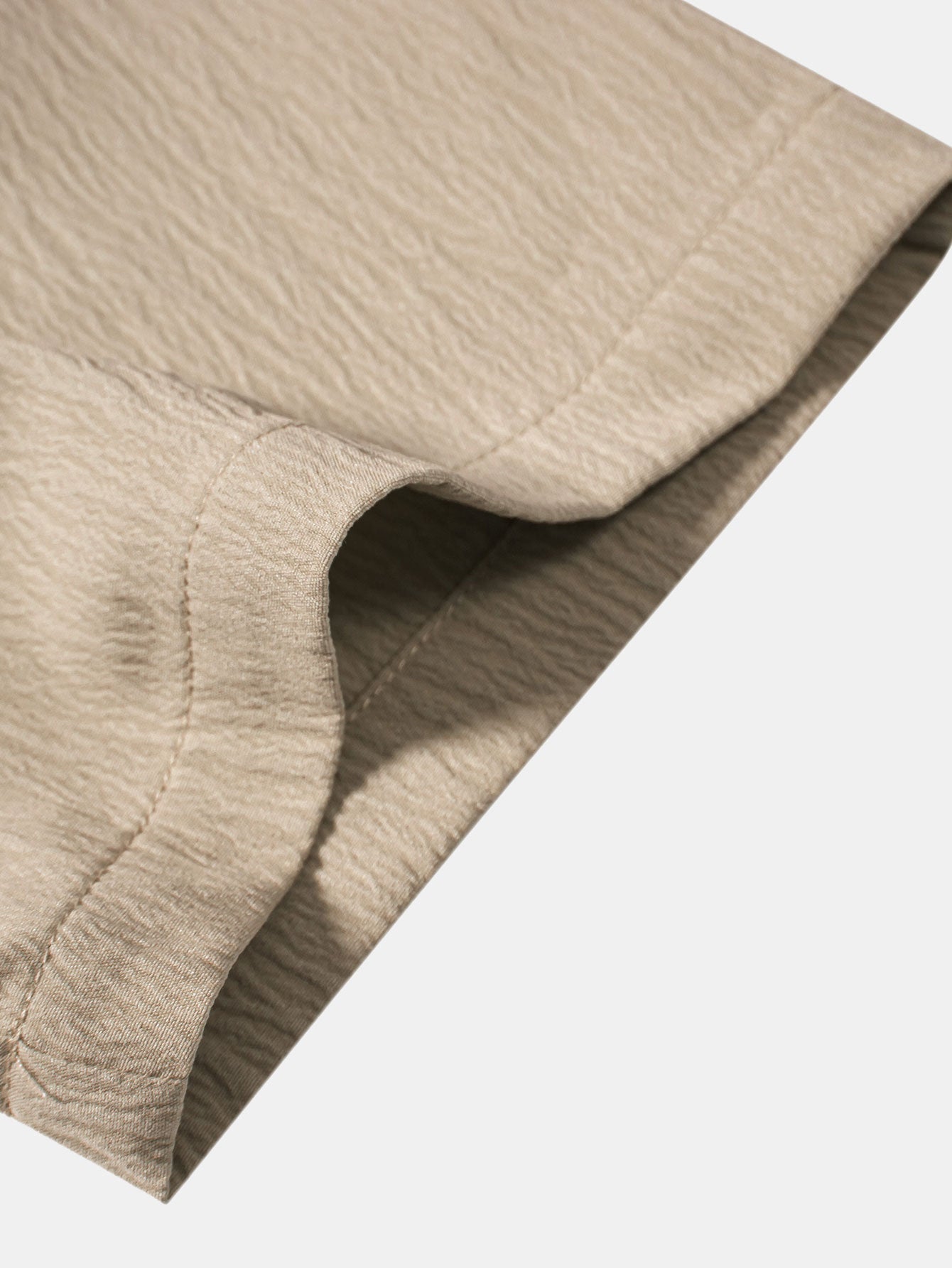Crinkled Textured V Neck Shirt & Crinkle Textured Straight Leg Pants