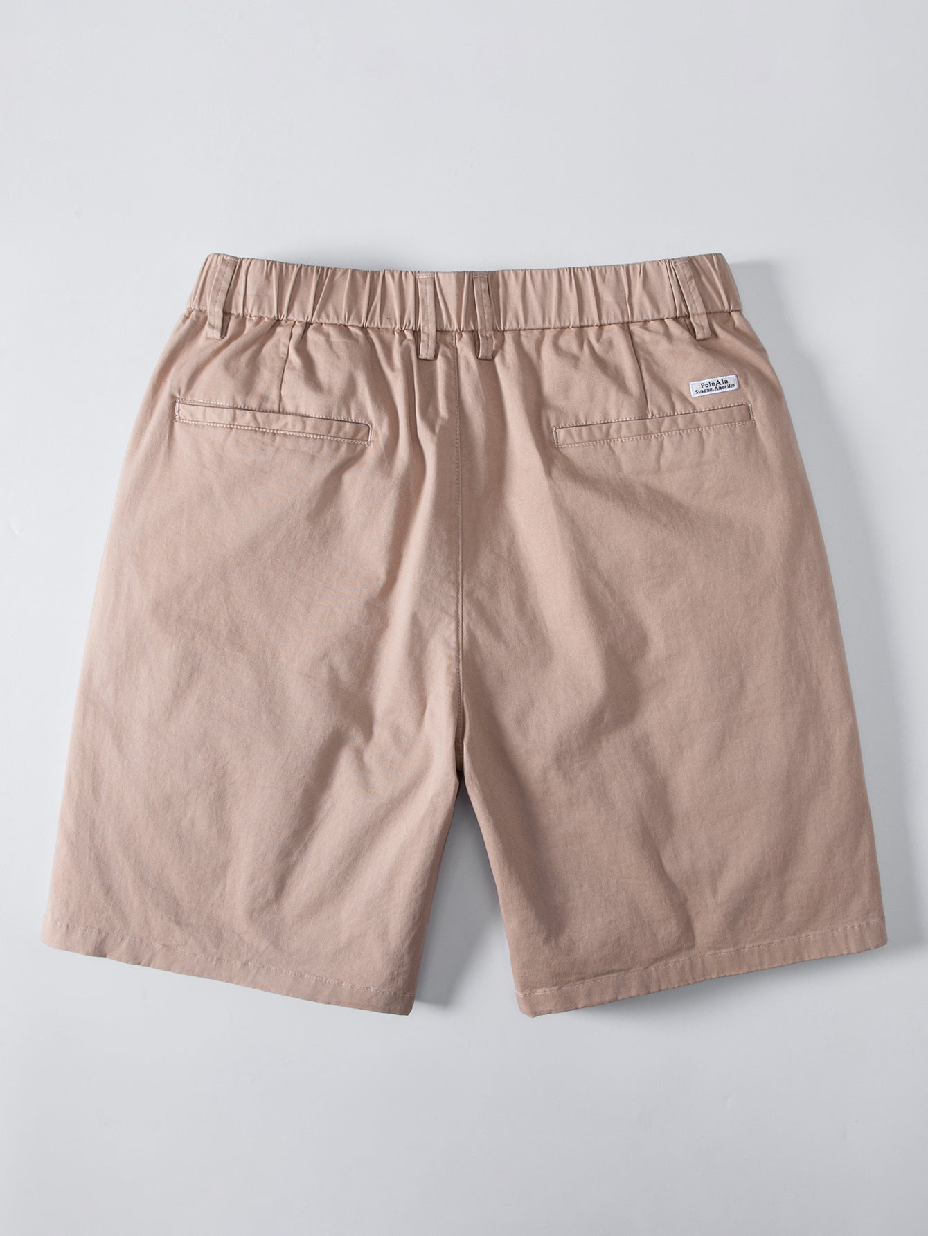 Striped Textured Knit Polo & Elastic Waist Chino Shorts