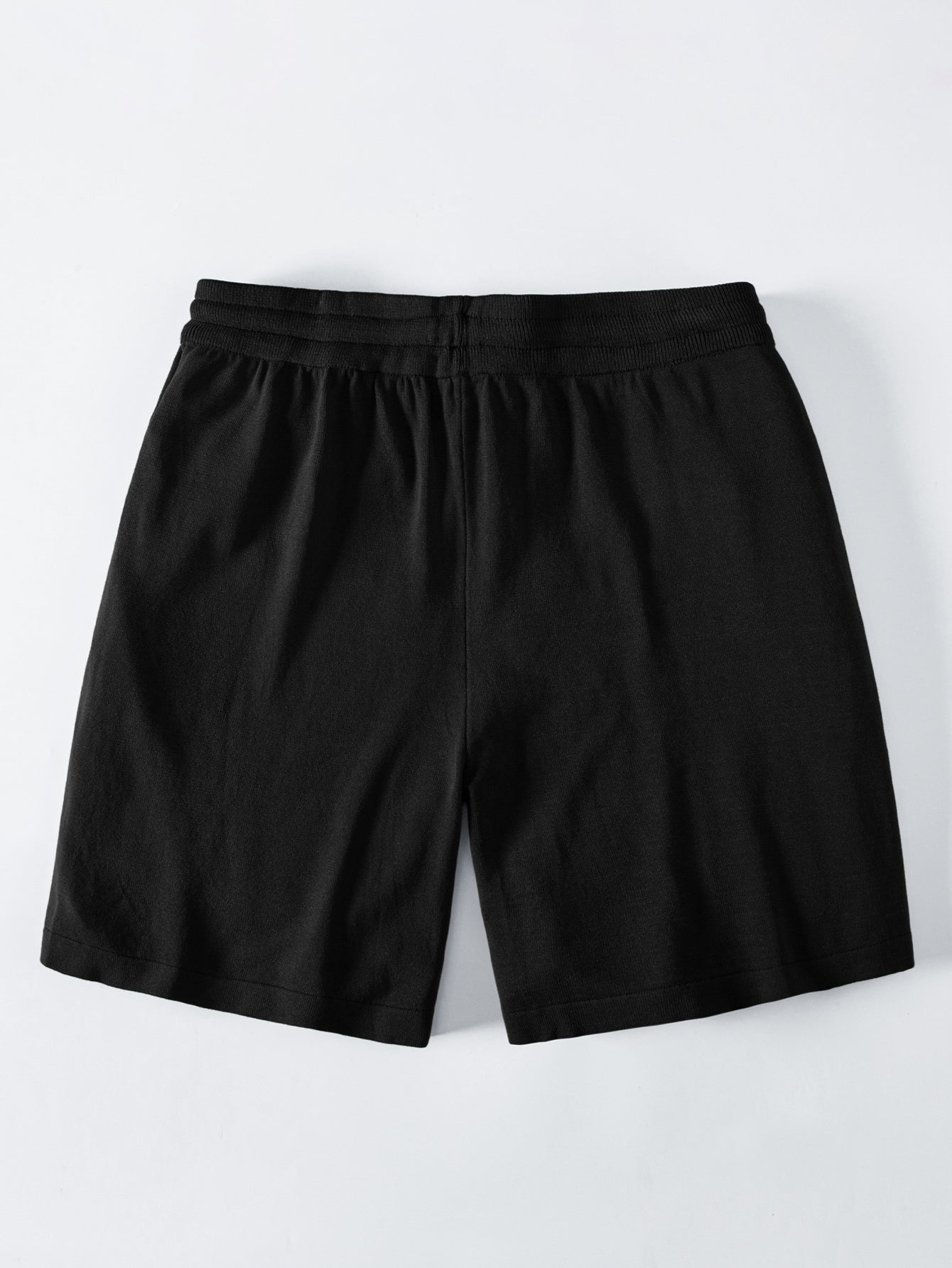 Solid Drawstring Knit Shorts
