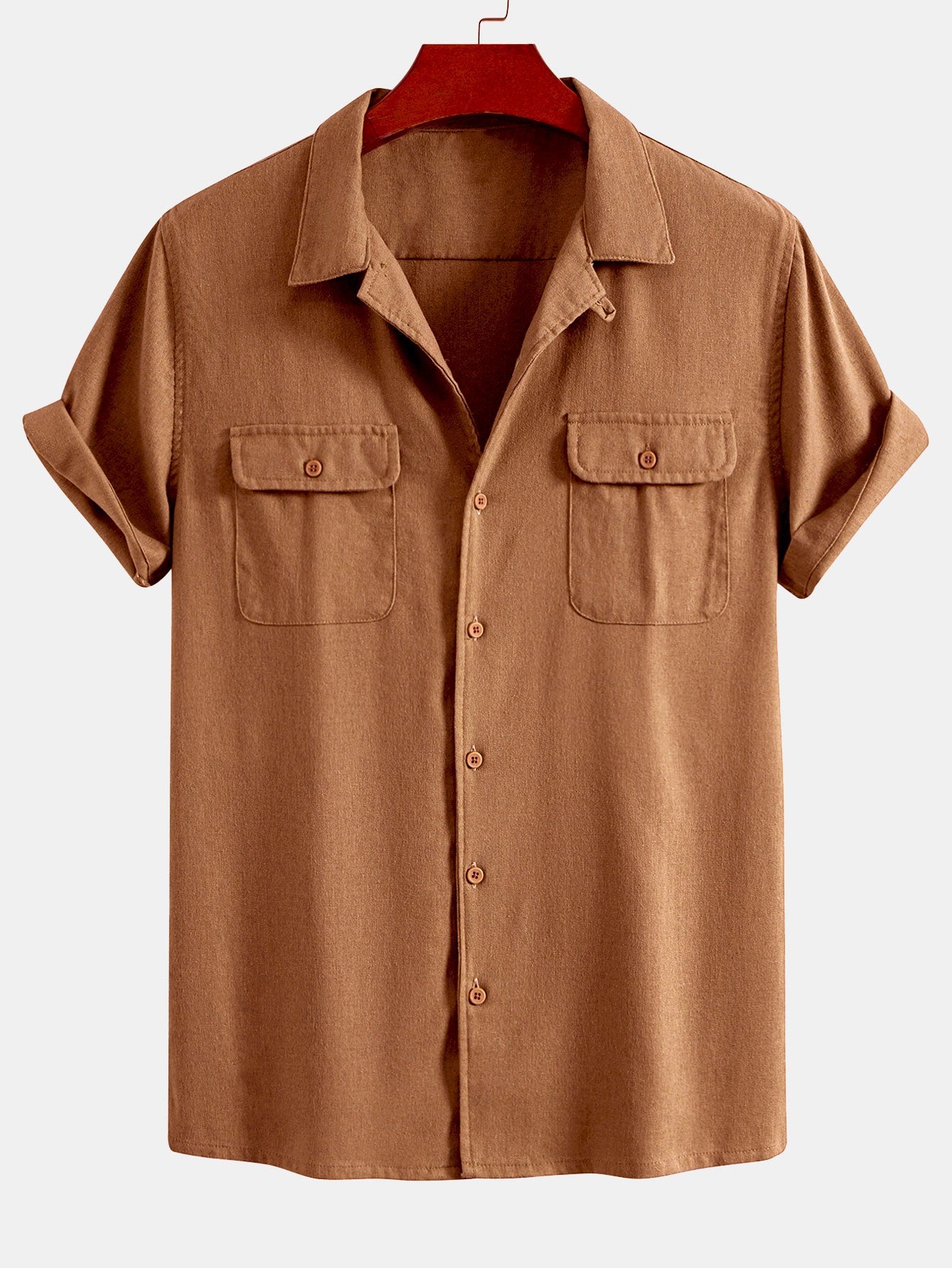 Linen Cuban Shirt With Pockets & Linen Drawstring Shorts