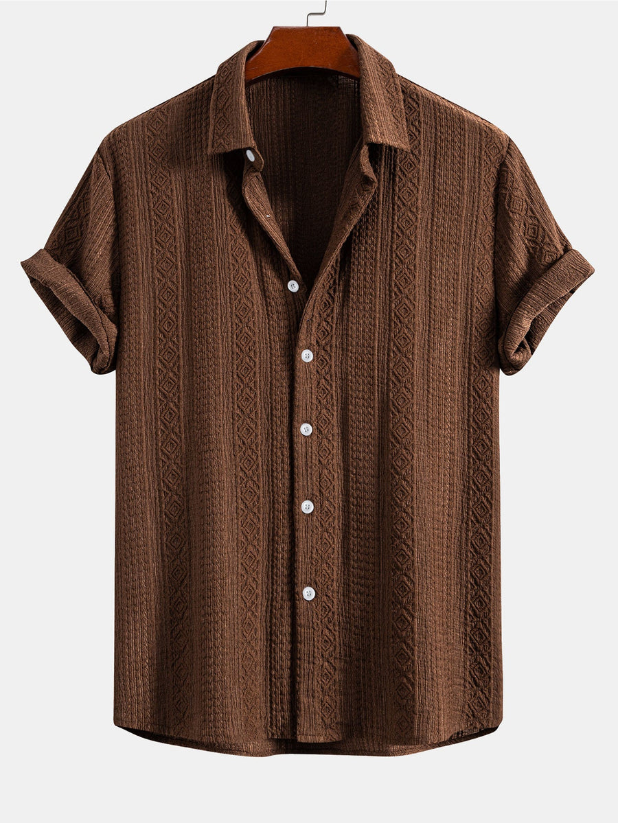 Geometry Jacquard Button Up Shirt