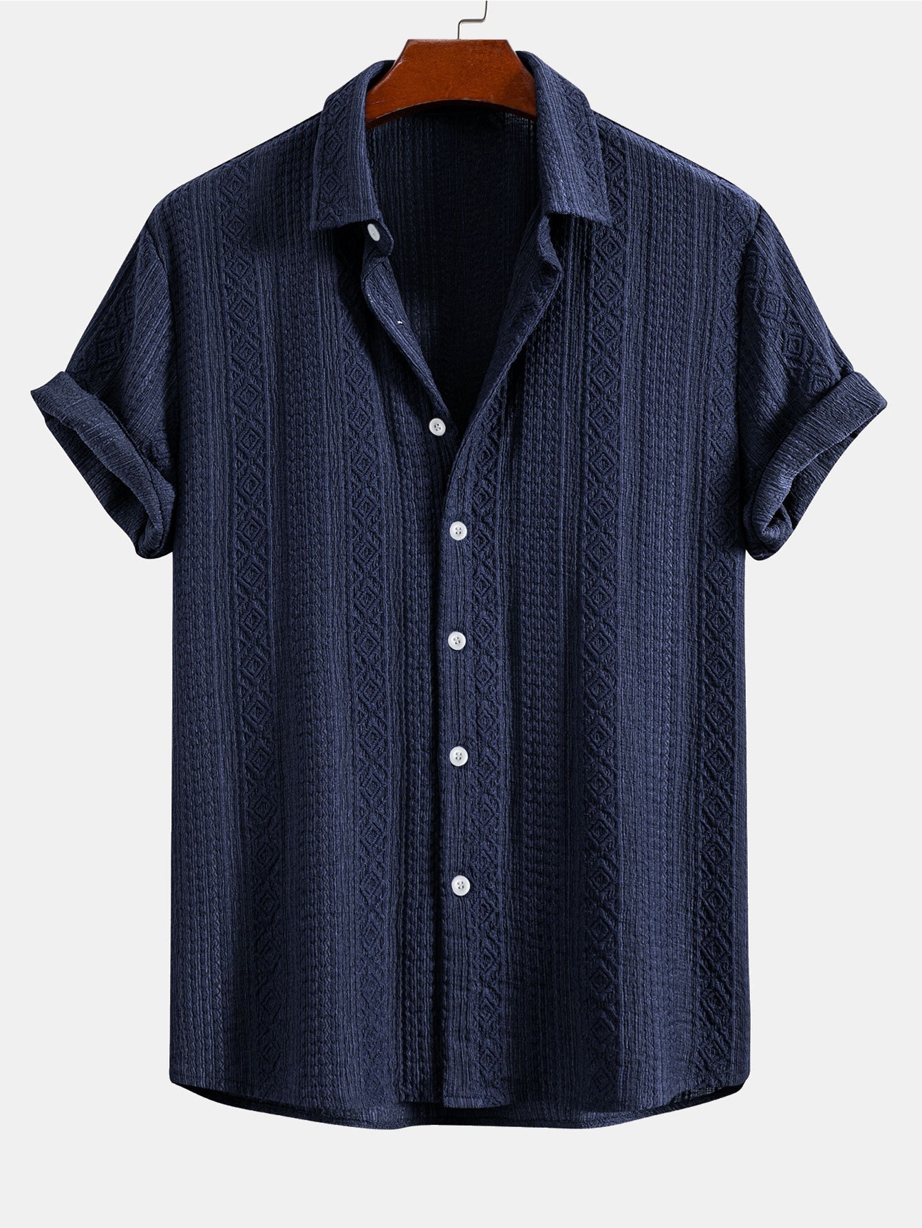 Geometry Jacquard Button Up Shirt