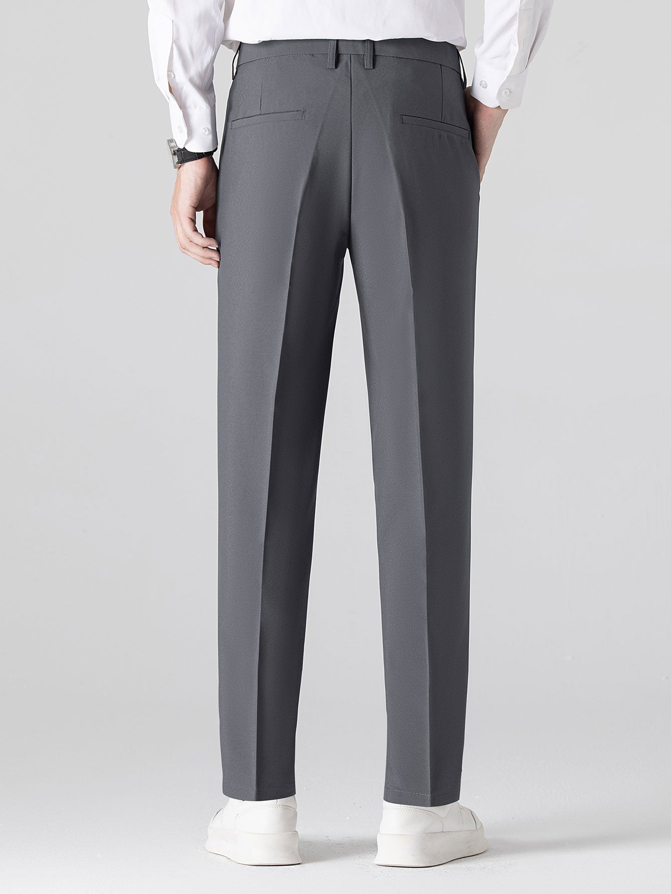 Striped Textured Knit Polo & Slim Fit Tapered Trousers