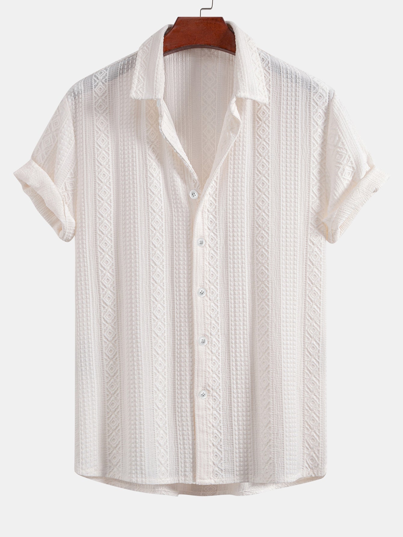 Geometry Jacquard Button Up Shirt