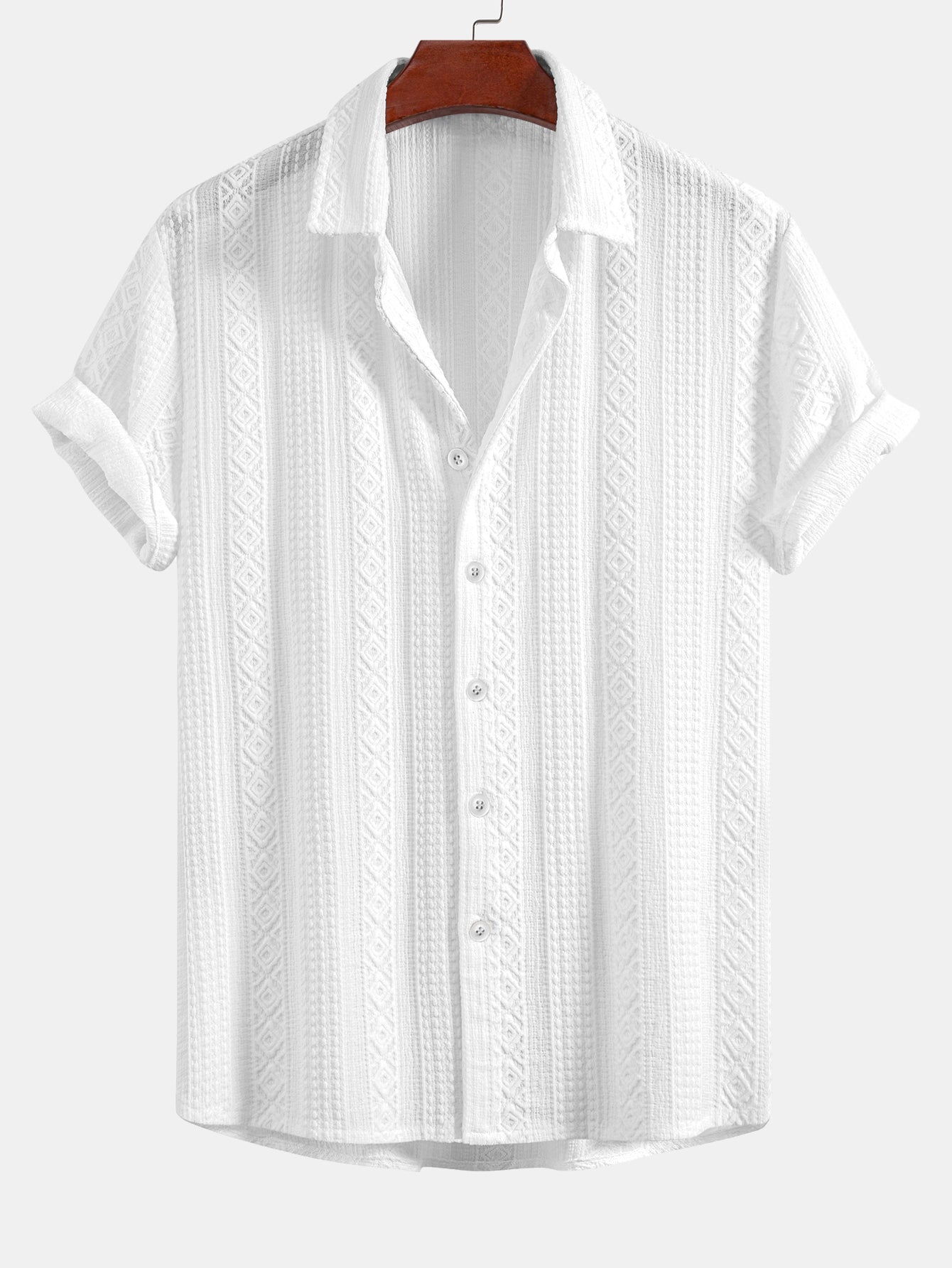 Geometry Jacquard Button Up Shirt