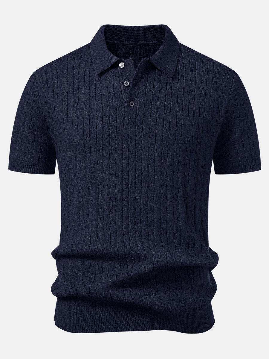 Twisted Jacquard Knit Polo