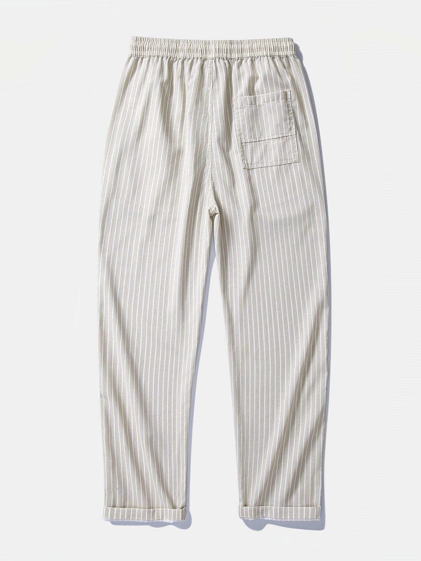 Stripe Straight Leg Linen Trousers
