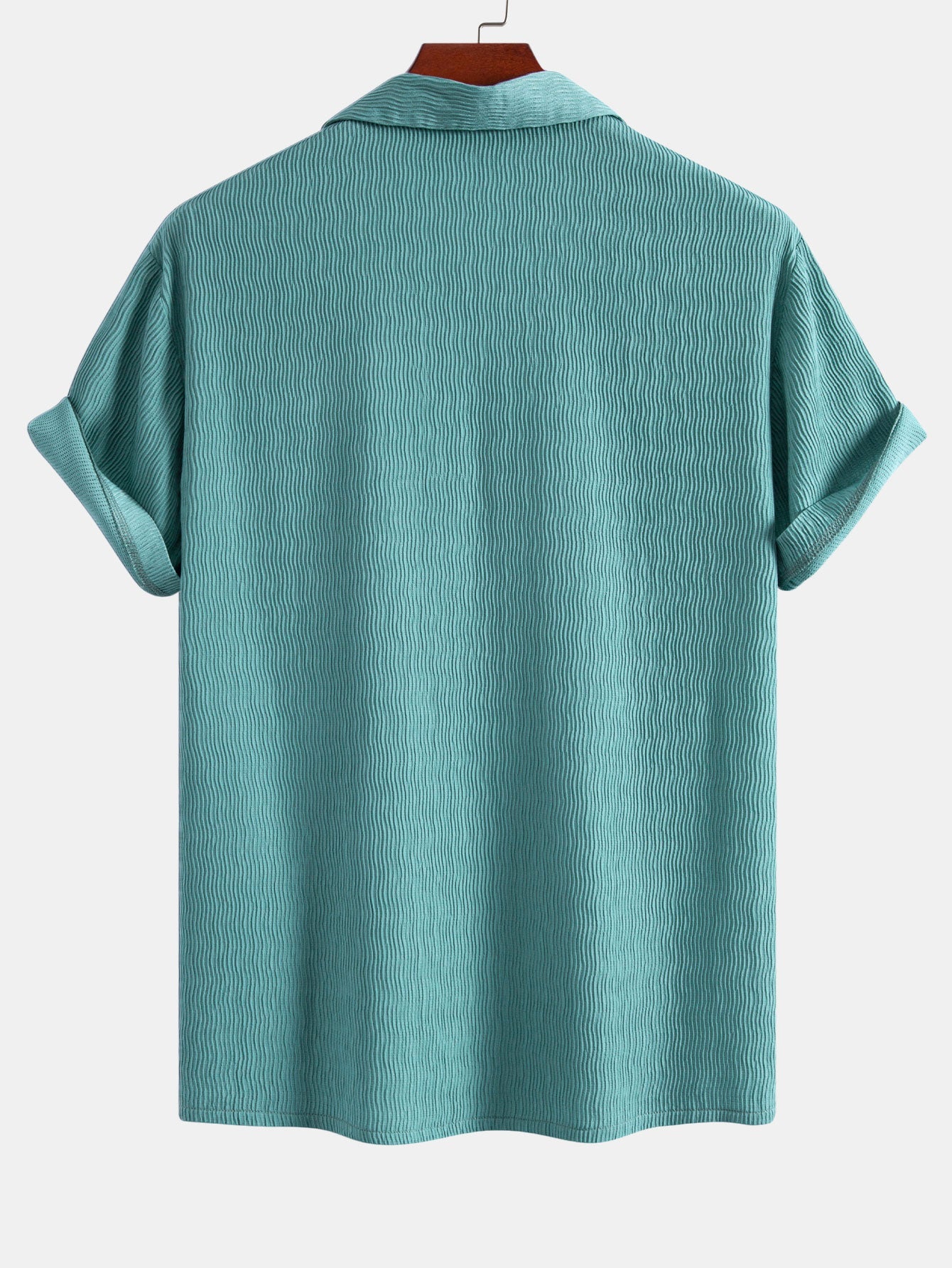 Textured Seersucker Short Sleeve Shirt & Drawstring 6“ Shorts Set