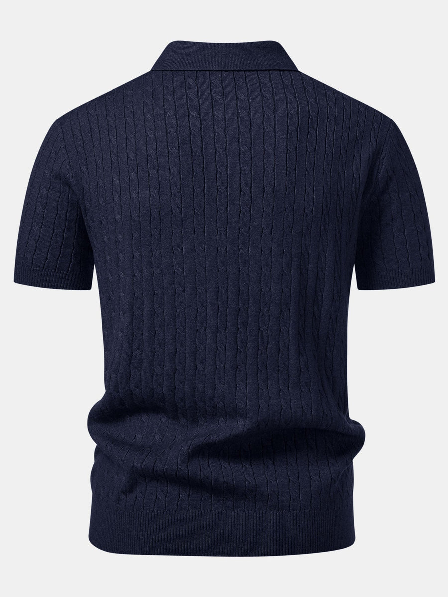 Twisted Jacquard Knit Polo