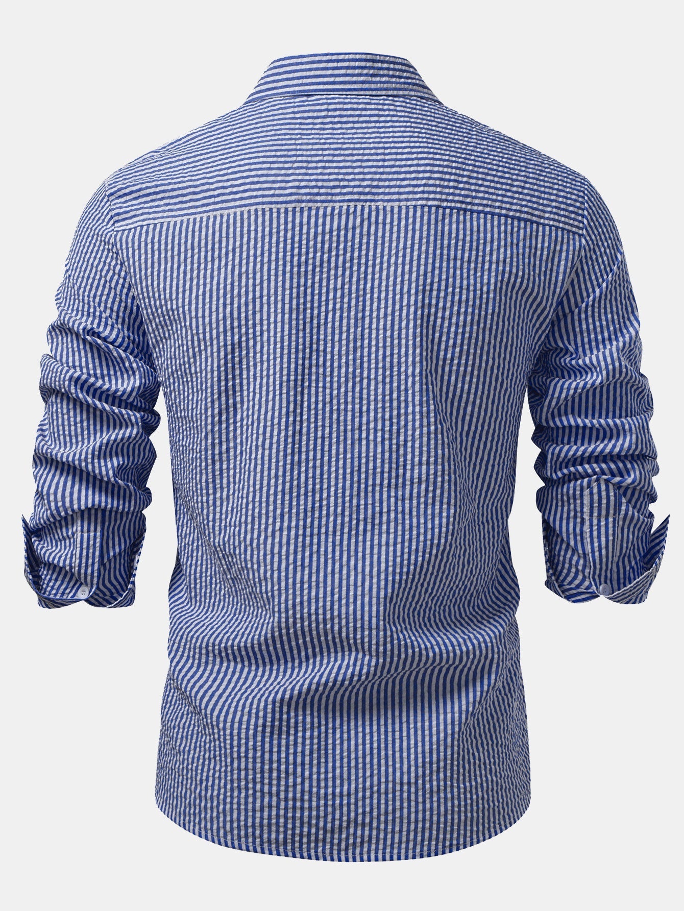 Seersucker Striped Button Up Shirt