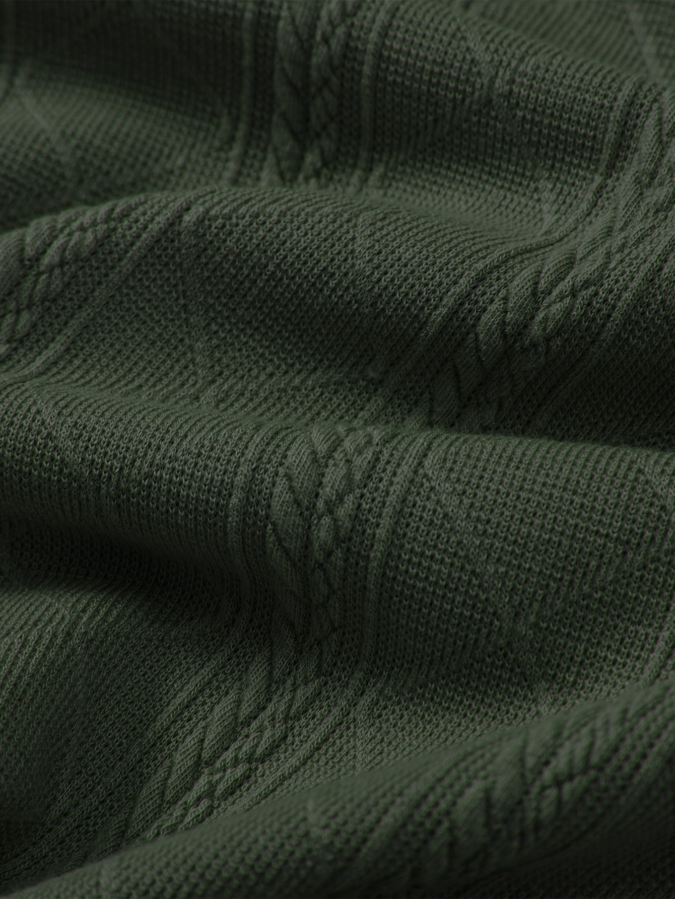 Rhombus Geometric Texture Knit Polo Shirt
