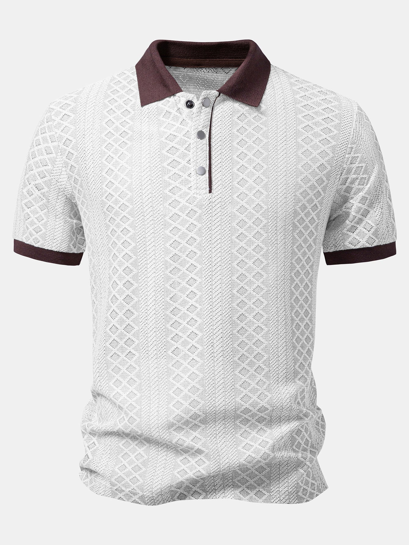 Geometric Rhombus Jacquard Polo