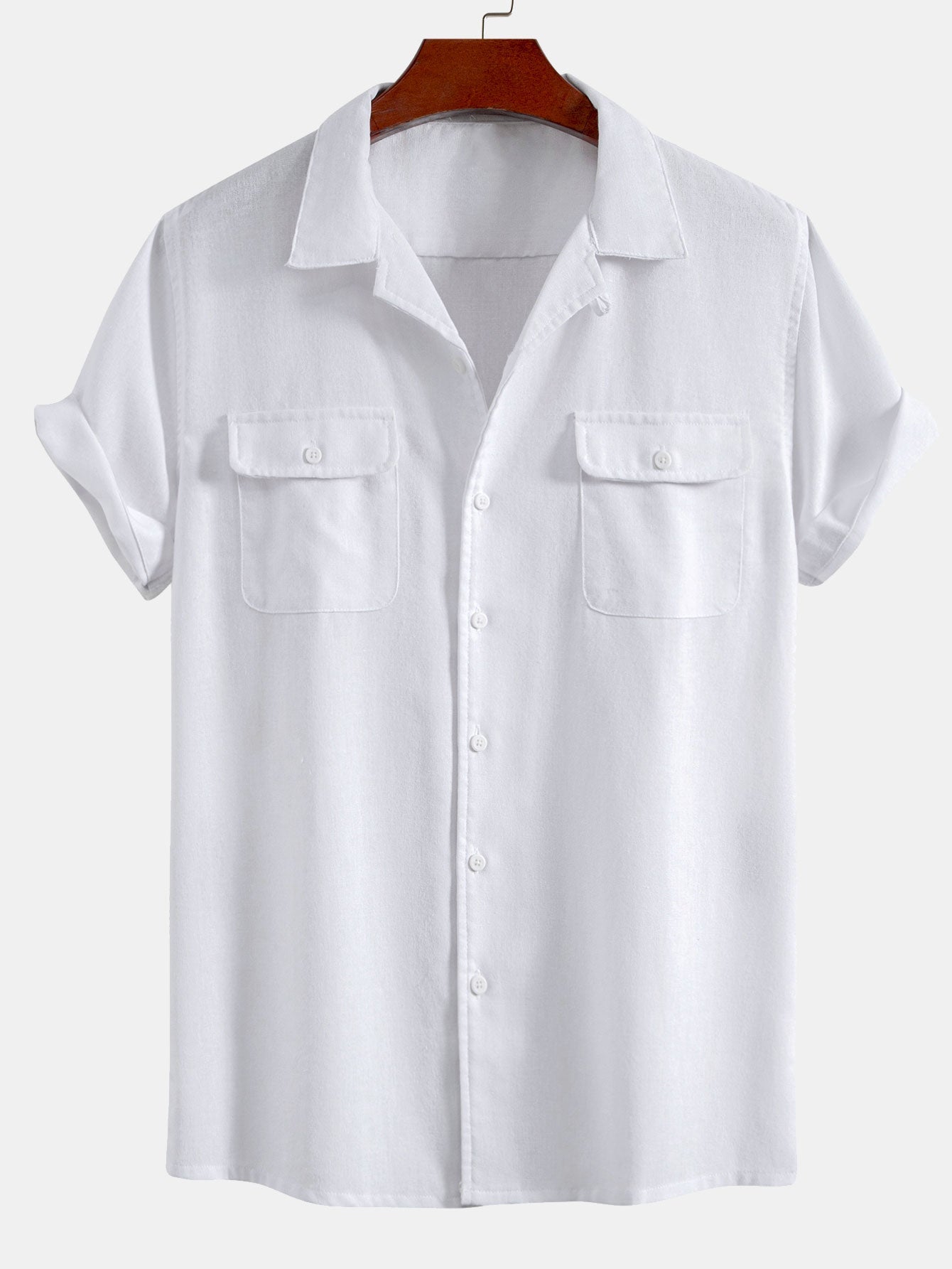 Linen Cuban Shirt With Pockets & Linen Drawstring Shorts