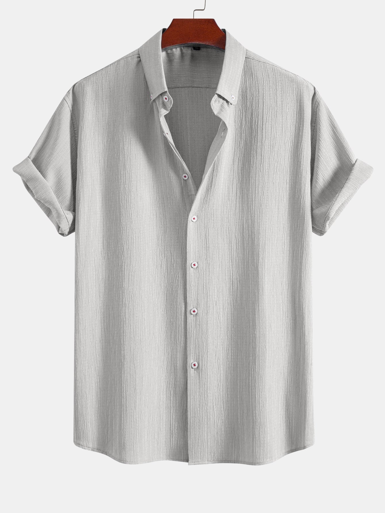 Crinkled Textured Button Down Shirt