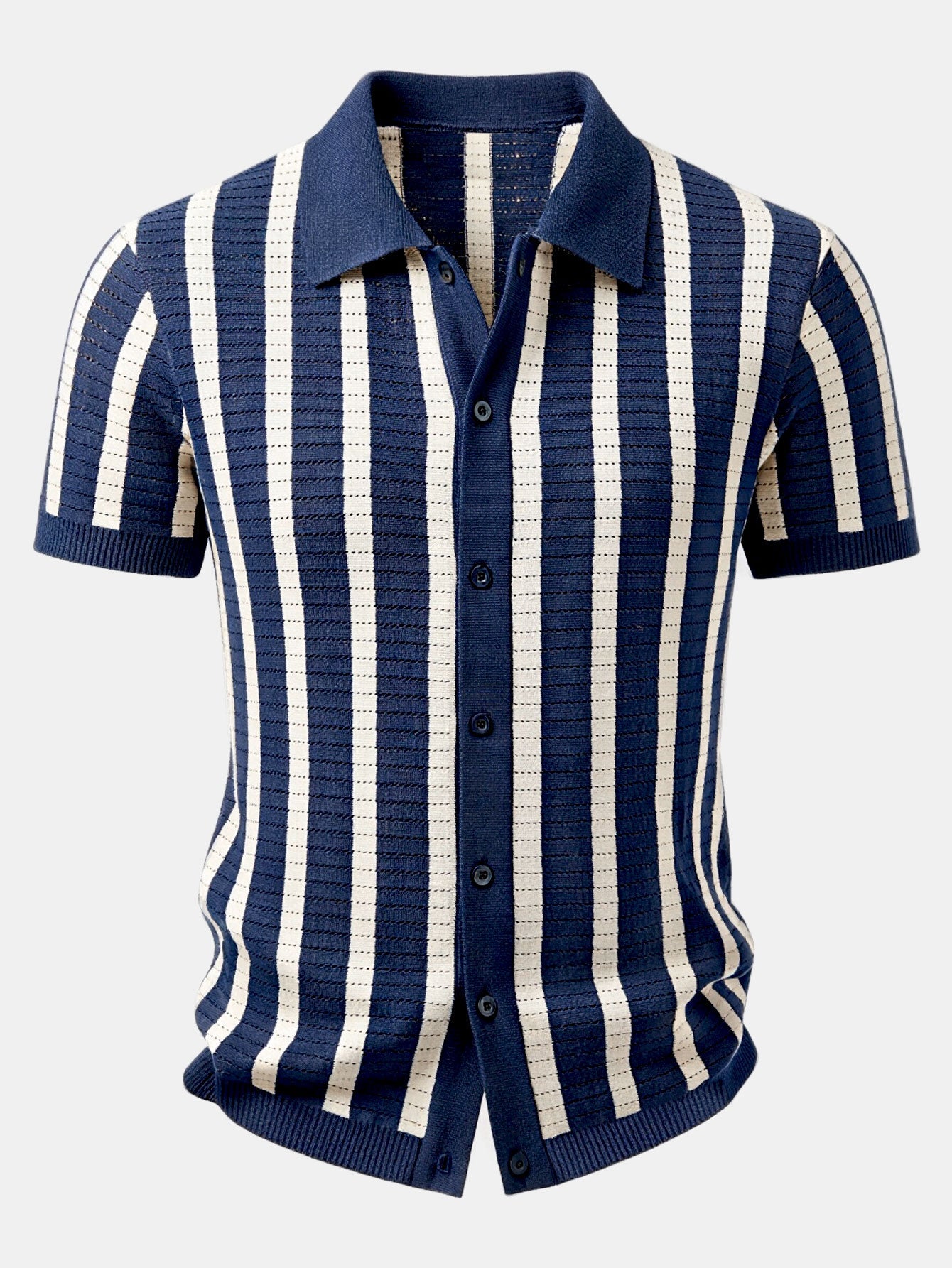 Stripe Button Up Knit Shirt