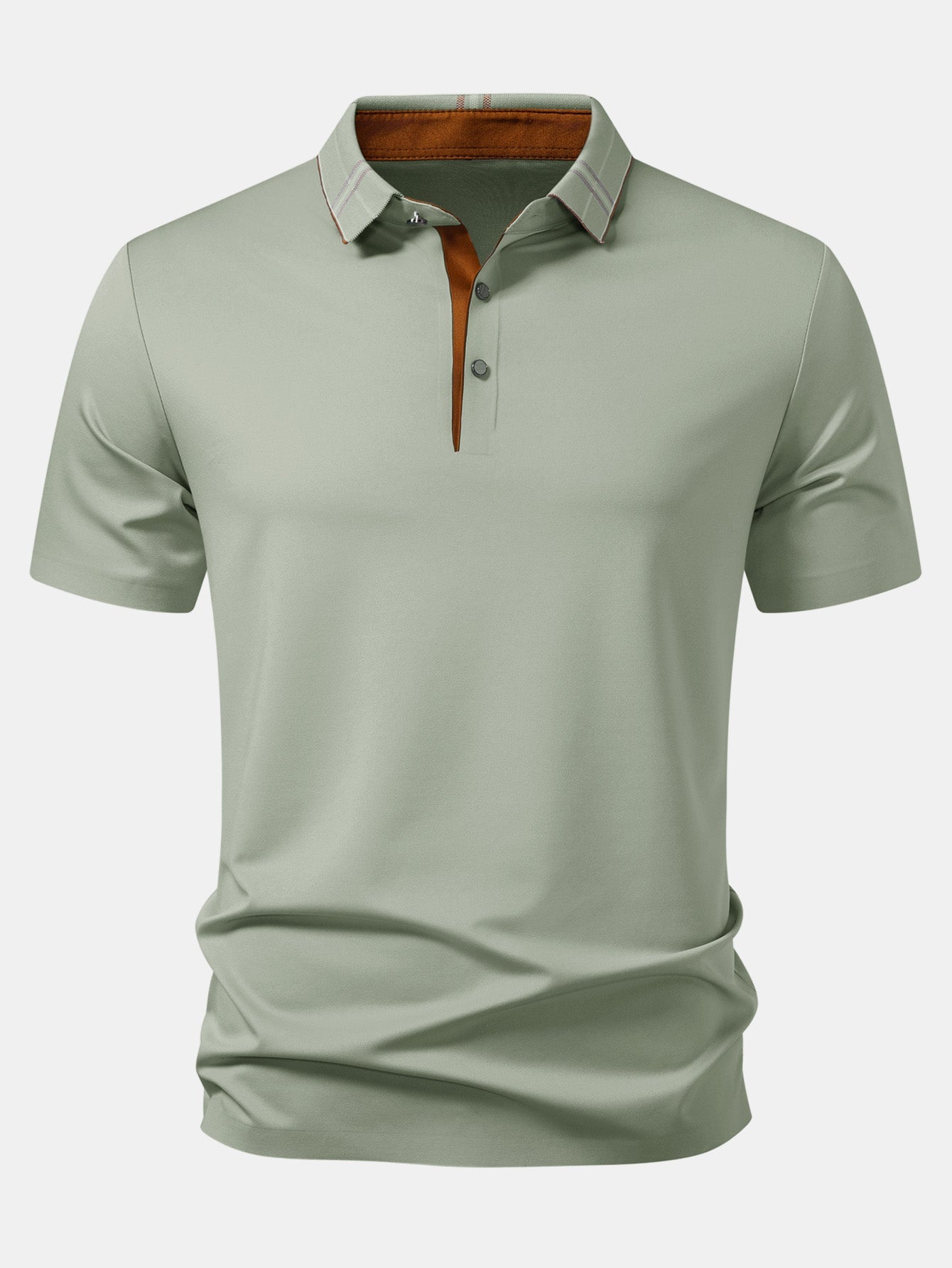 Plaid Collar Polo