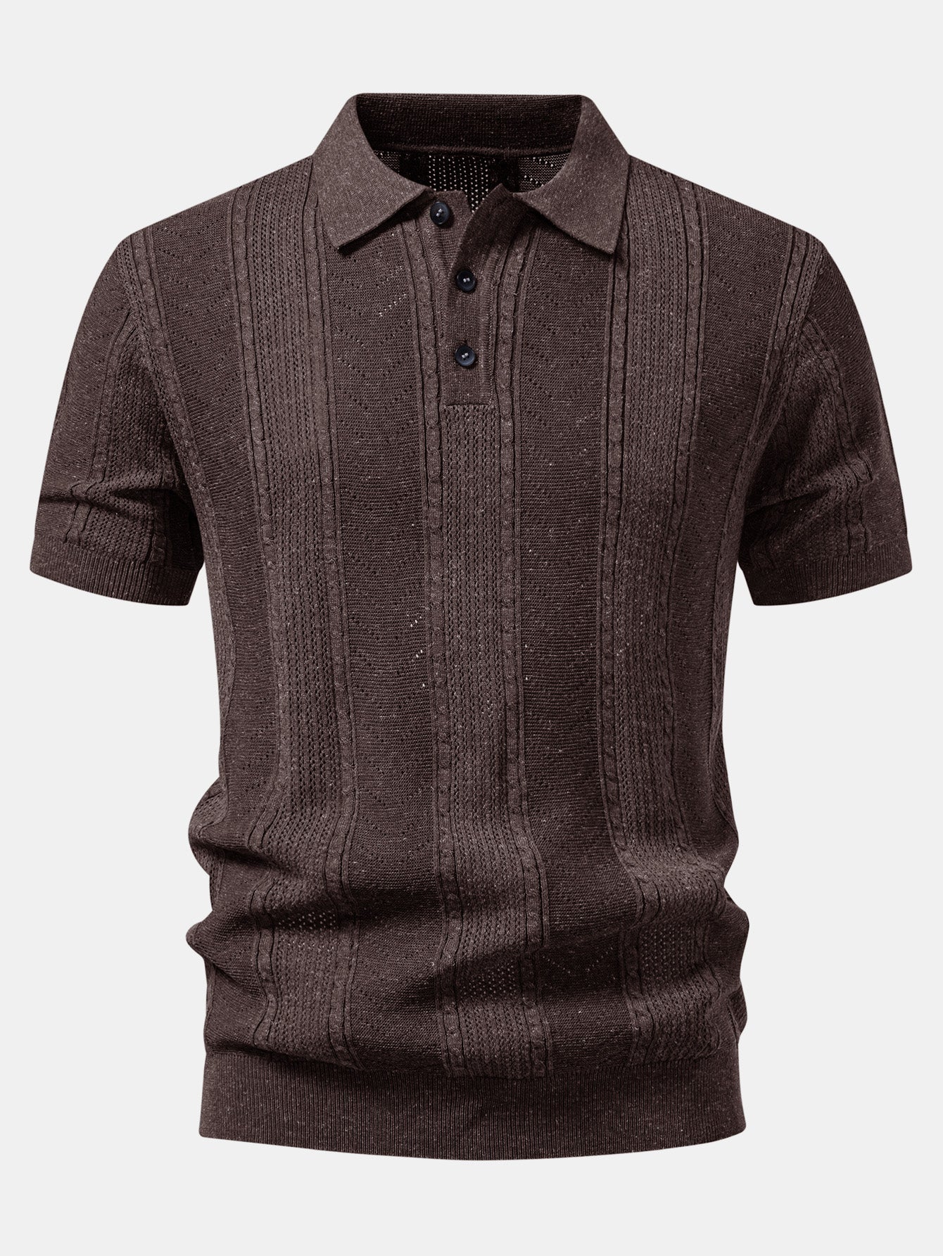 Linen Textured Knit Polo