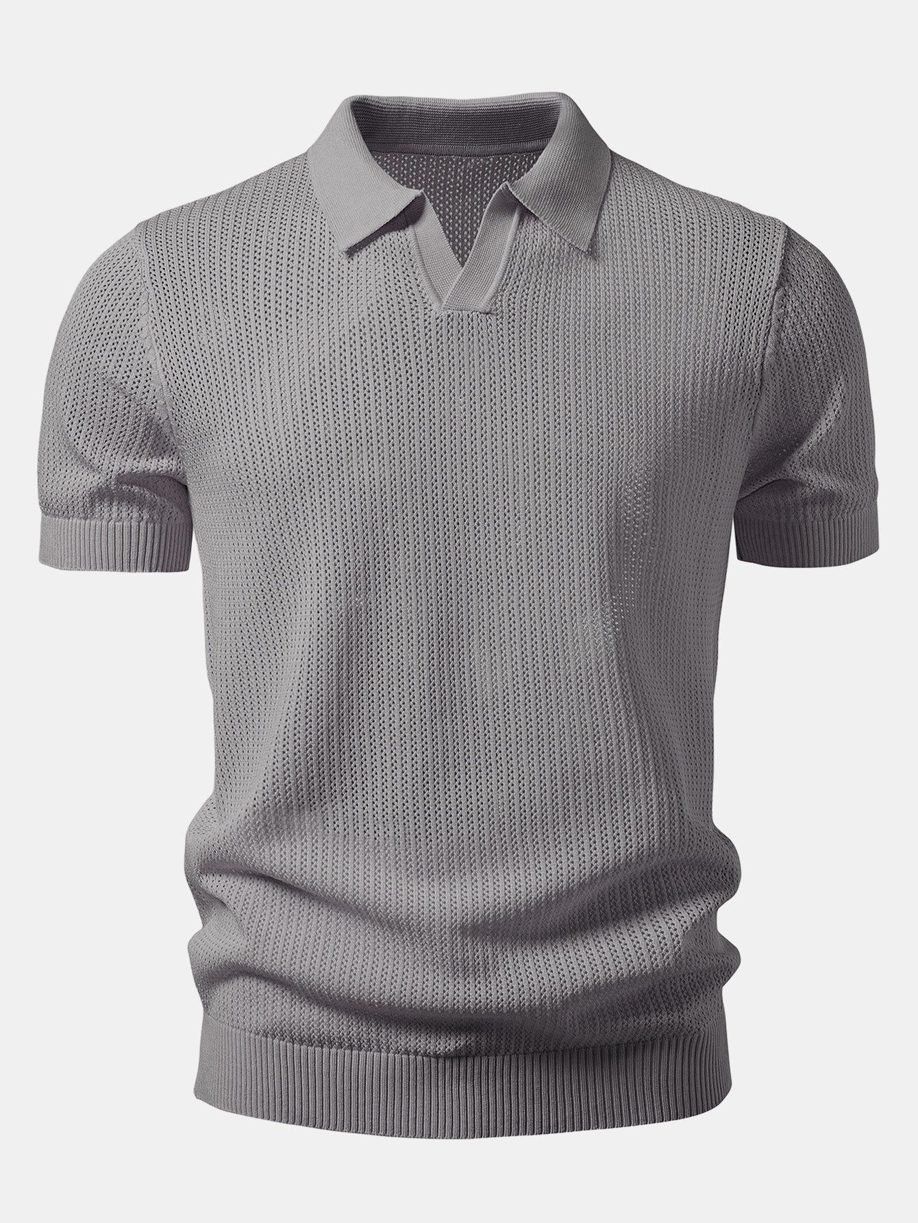 Johnny Collar Open Knit Polo