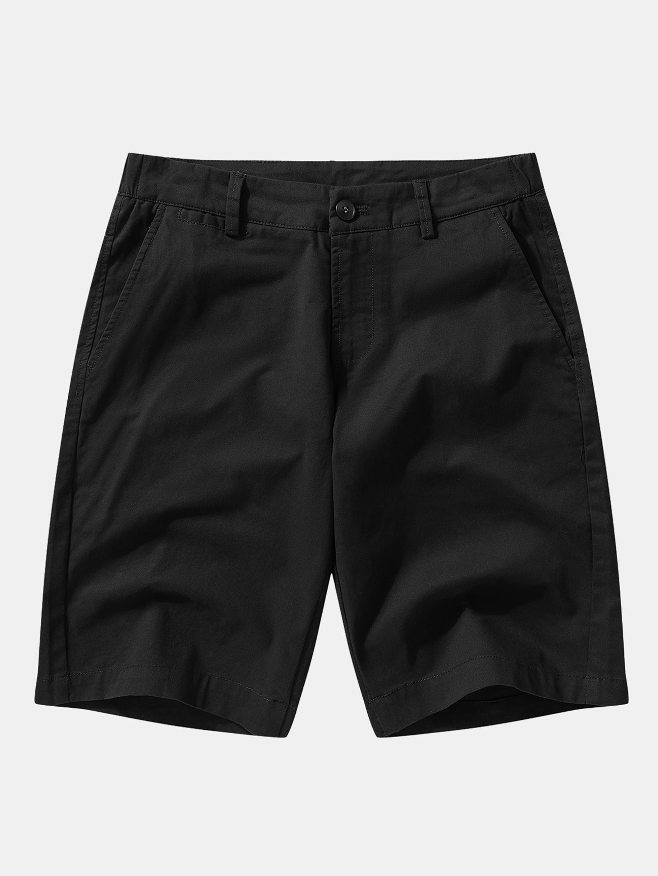 Stripe Knit Zip Up Polo Shirt & Cotton Chino Shorts