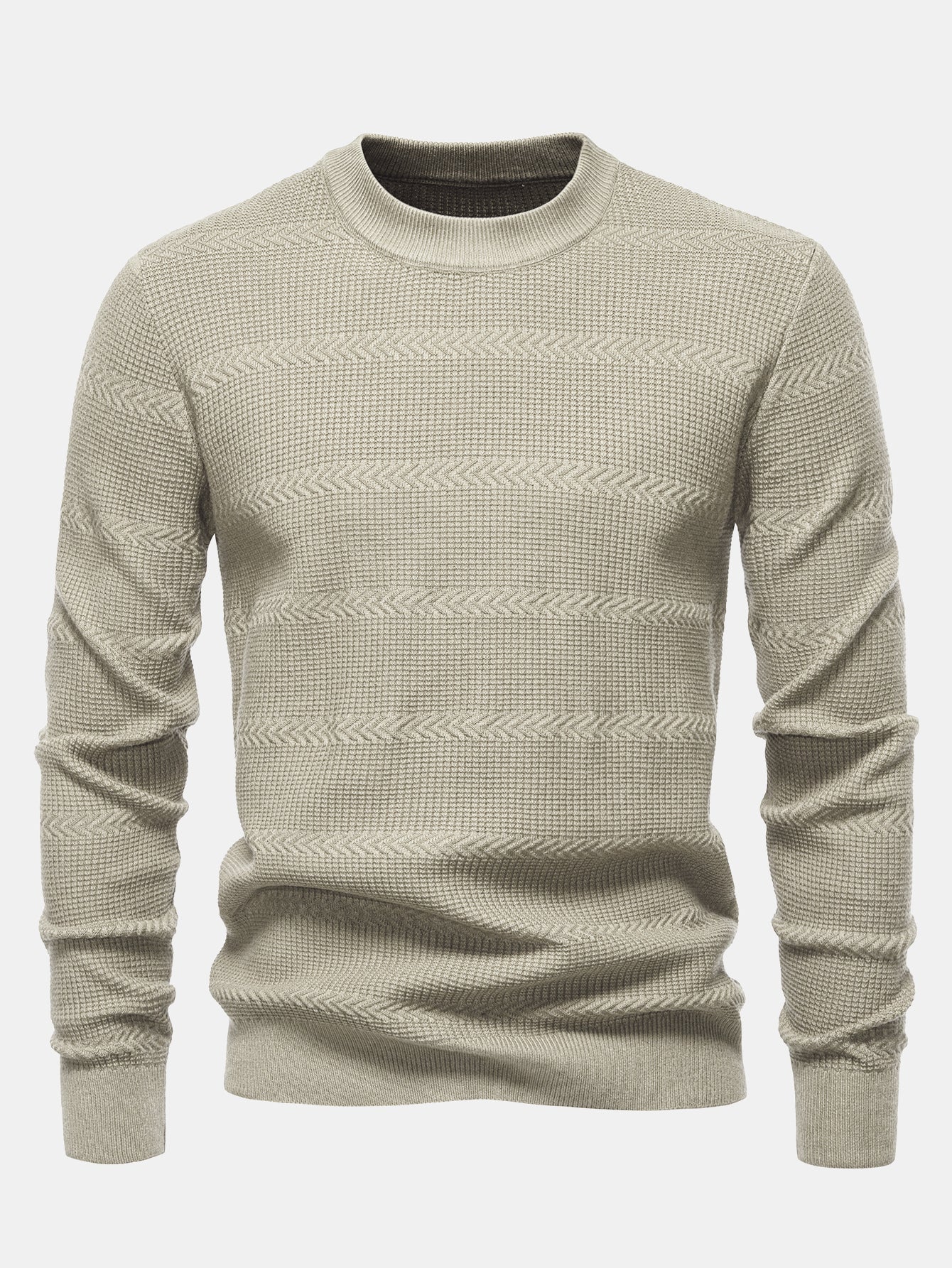 Geometric Jacquard Crew Neck Sweater
