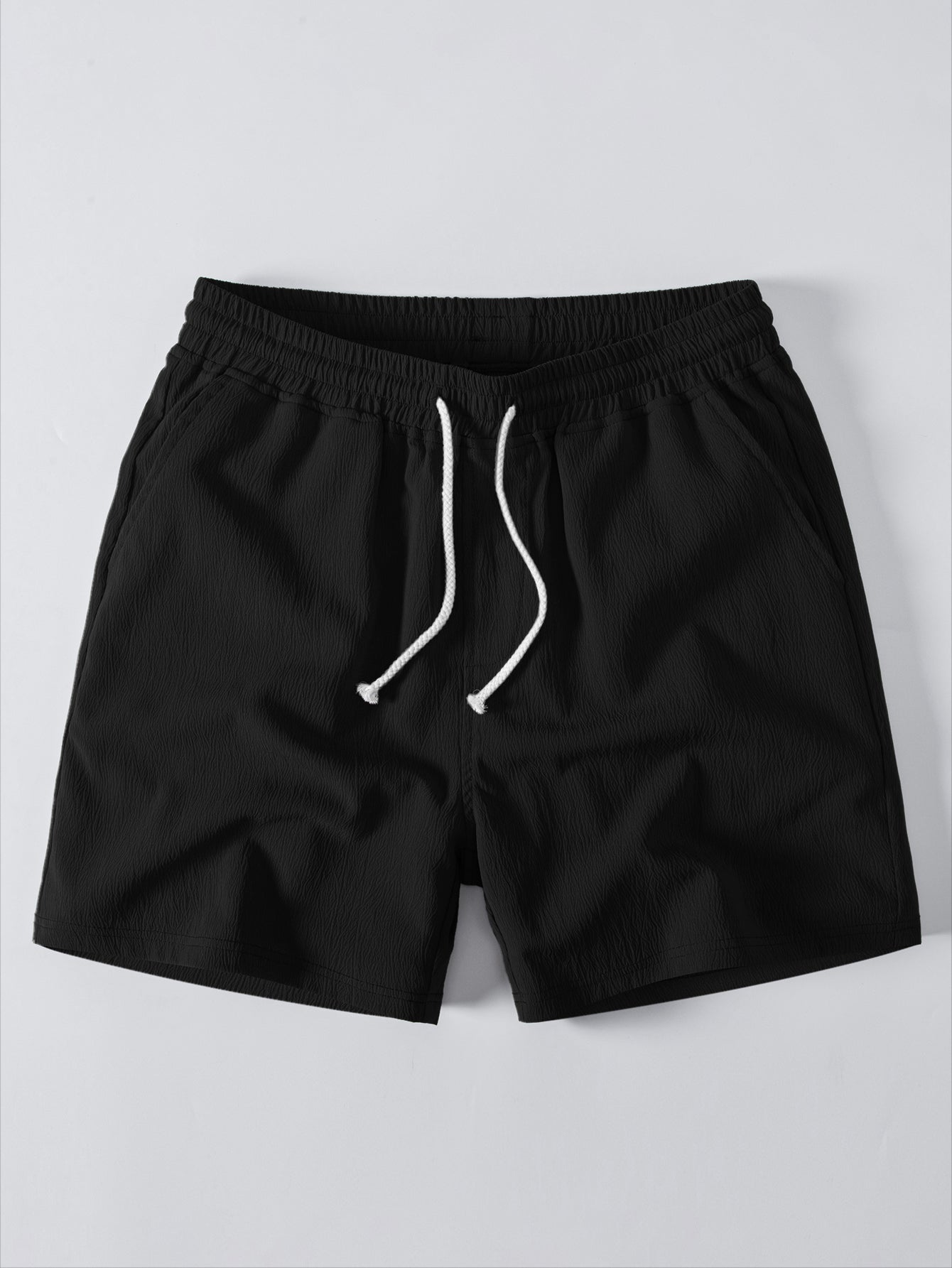 Crinkle Textured Drawstring 5" Shorts