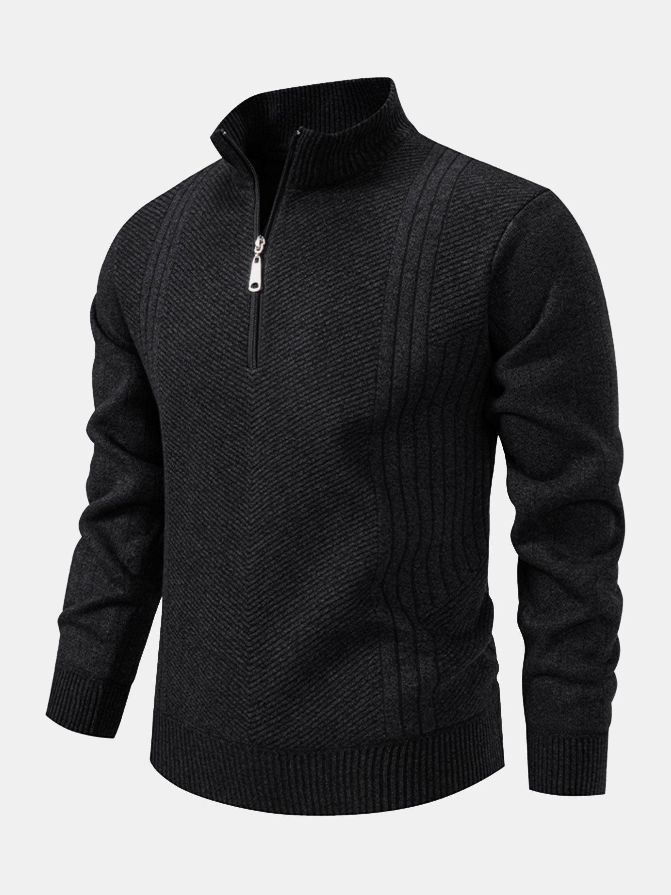 Stripe Quarter Zip Sweater