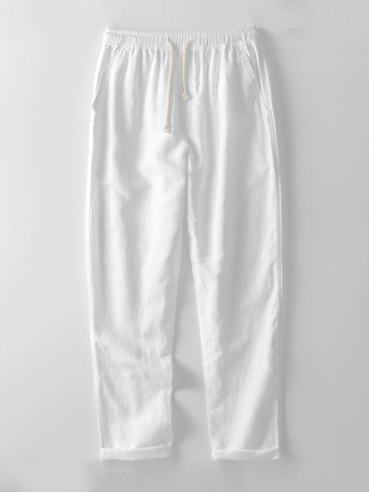 Straight Leg Linen Trousers