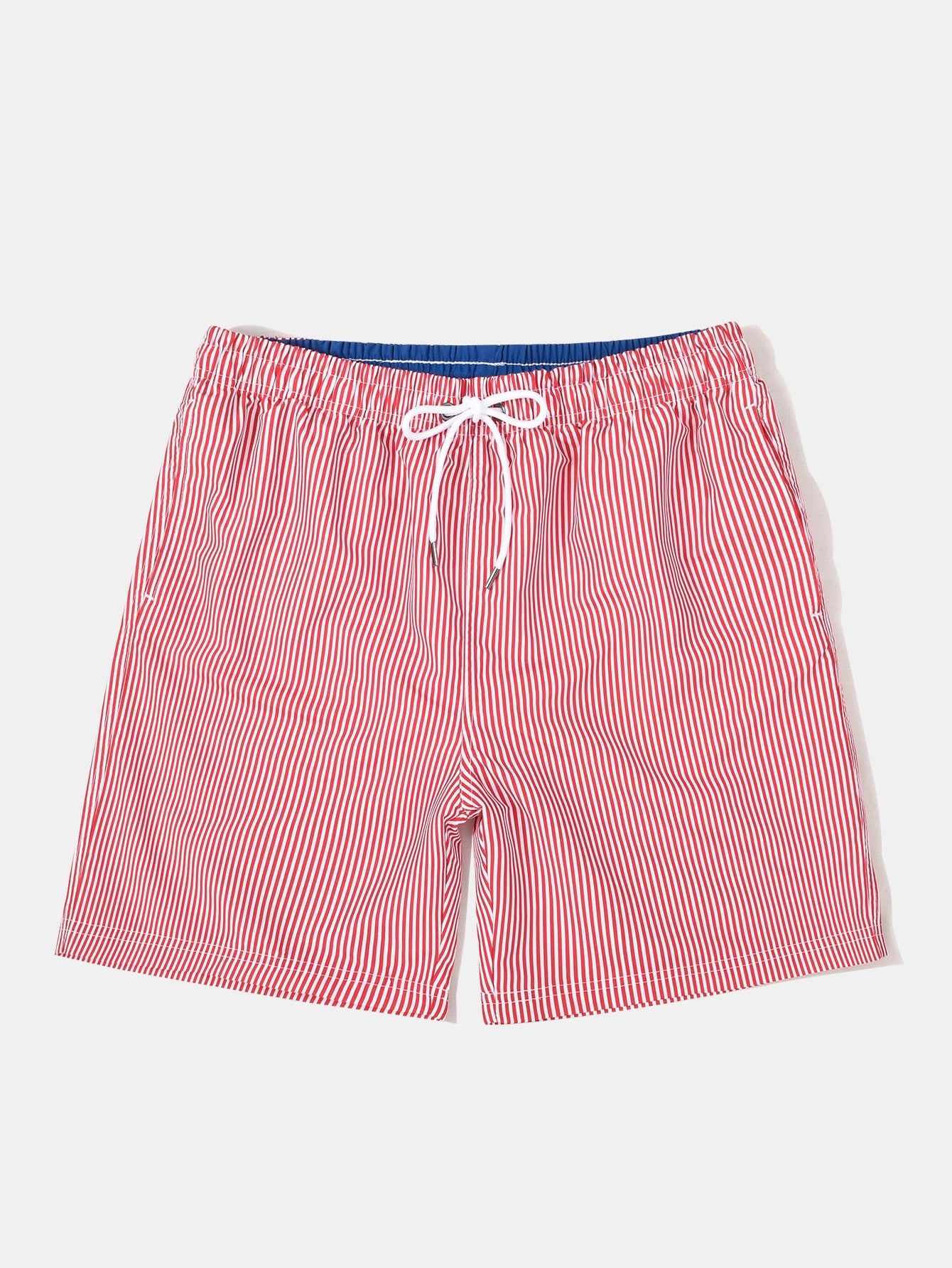 3 Pieces Vertical Striped Drawstring Swim Shorts
