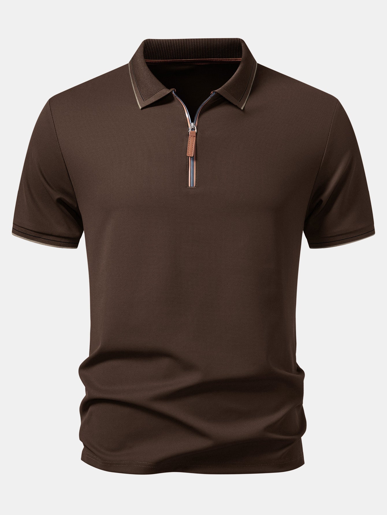 Solid Zipper Polo