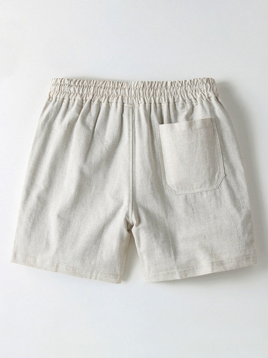 Cotton Linen Drawstring 5" Shorts