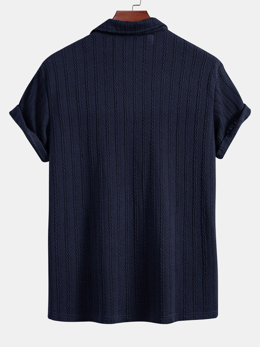 Twist Texture Knit Polo Shirt